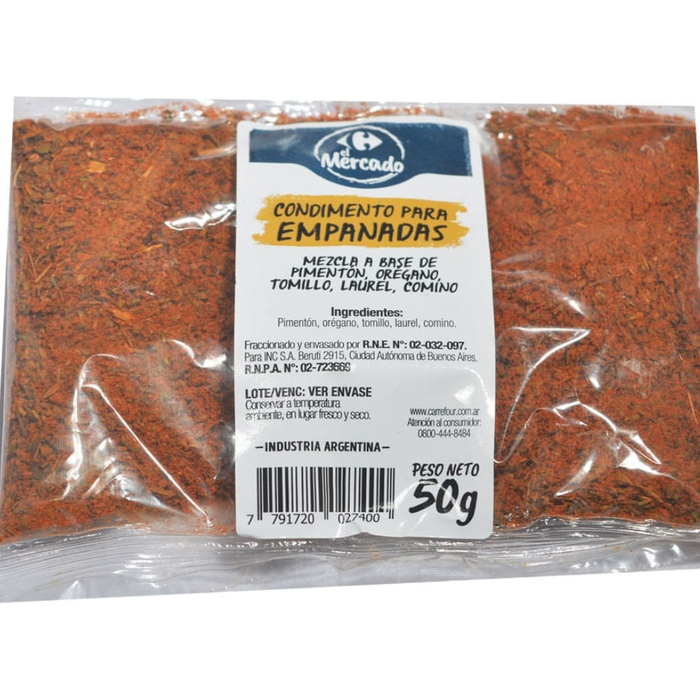 Especias para empanadas El Mercado 50 g.