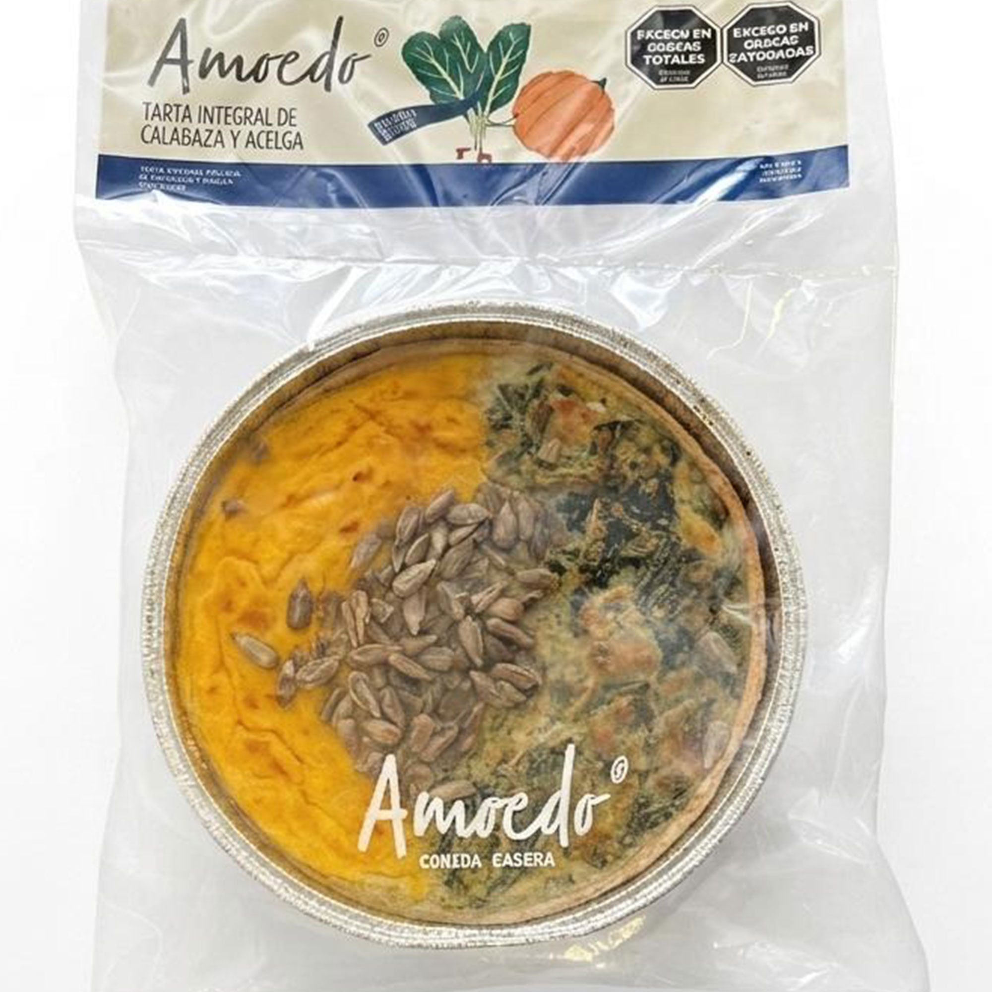 Tarta integral Amoedo de calabaza y acelga 260 grs