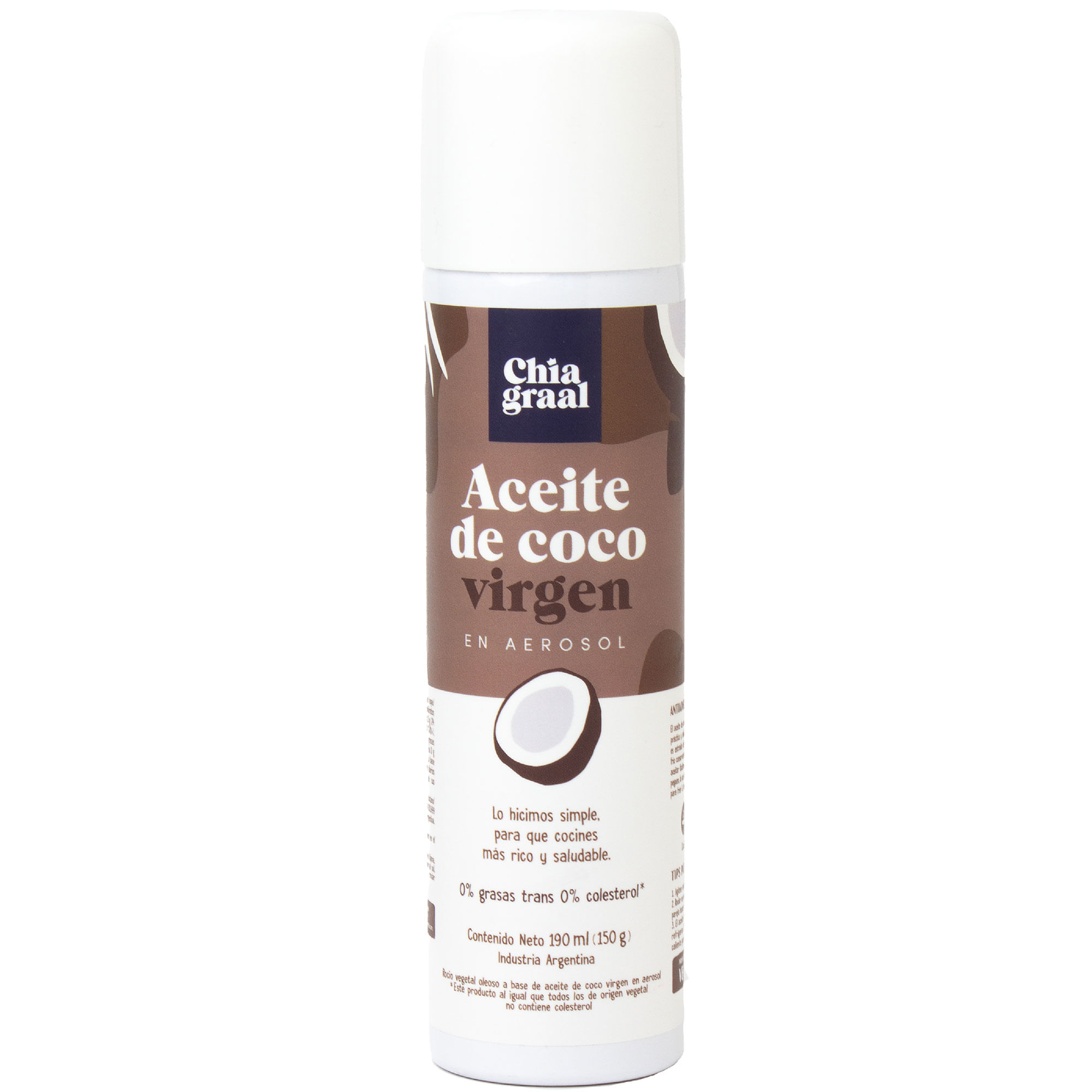 Chiagraal Aceite en aerosol de coco virge Chiagraal 190 ml