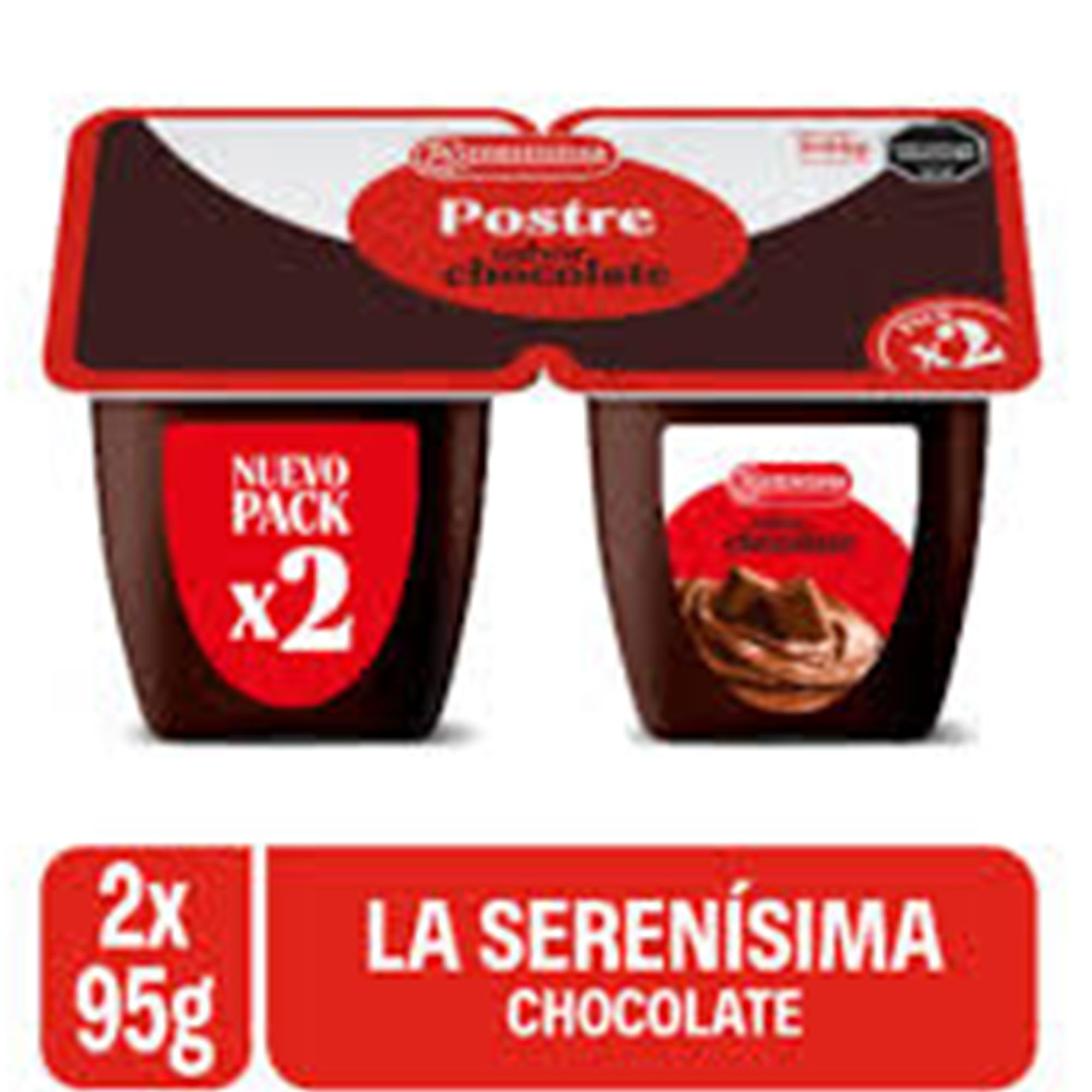 Postre de chocolate La Serenísima pack x2 95 grs