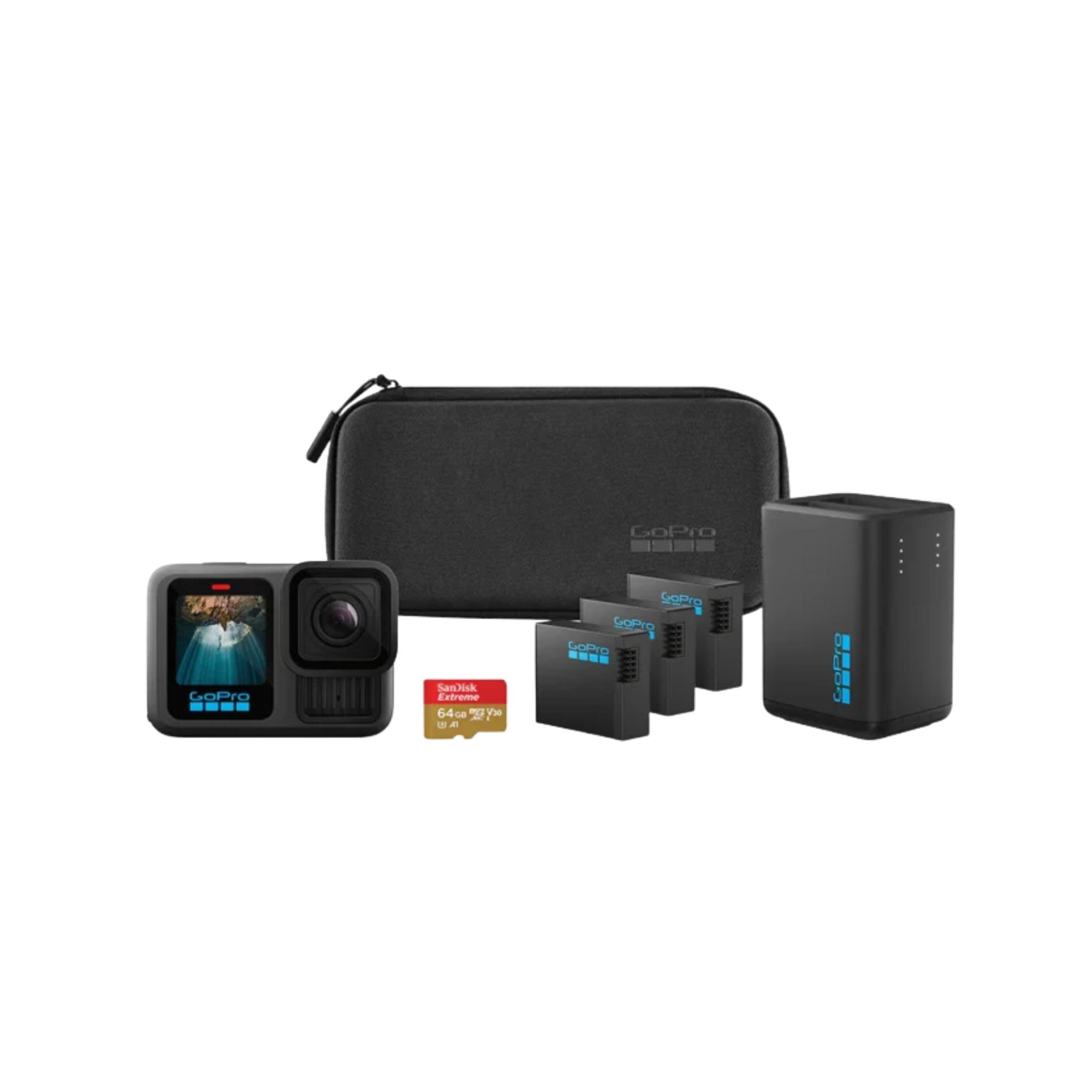 Cámara GoPro Hero 13 Black Extended Power Bundle 3 Baterias MicroSD CHDRB-134-TH