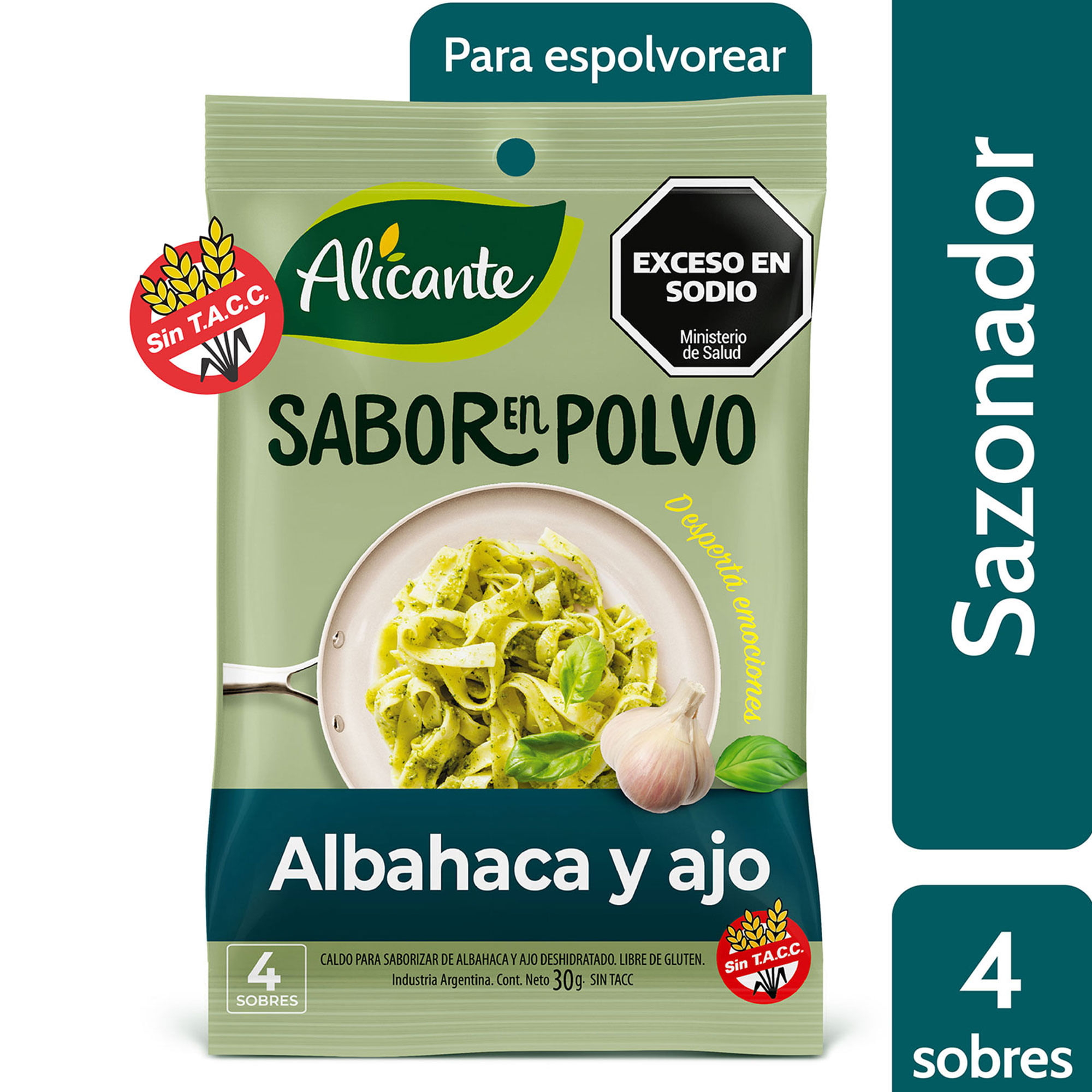 Saborizador En Polvo Alicante Albahaca Y Ajo 30 Gr