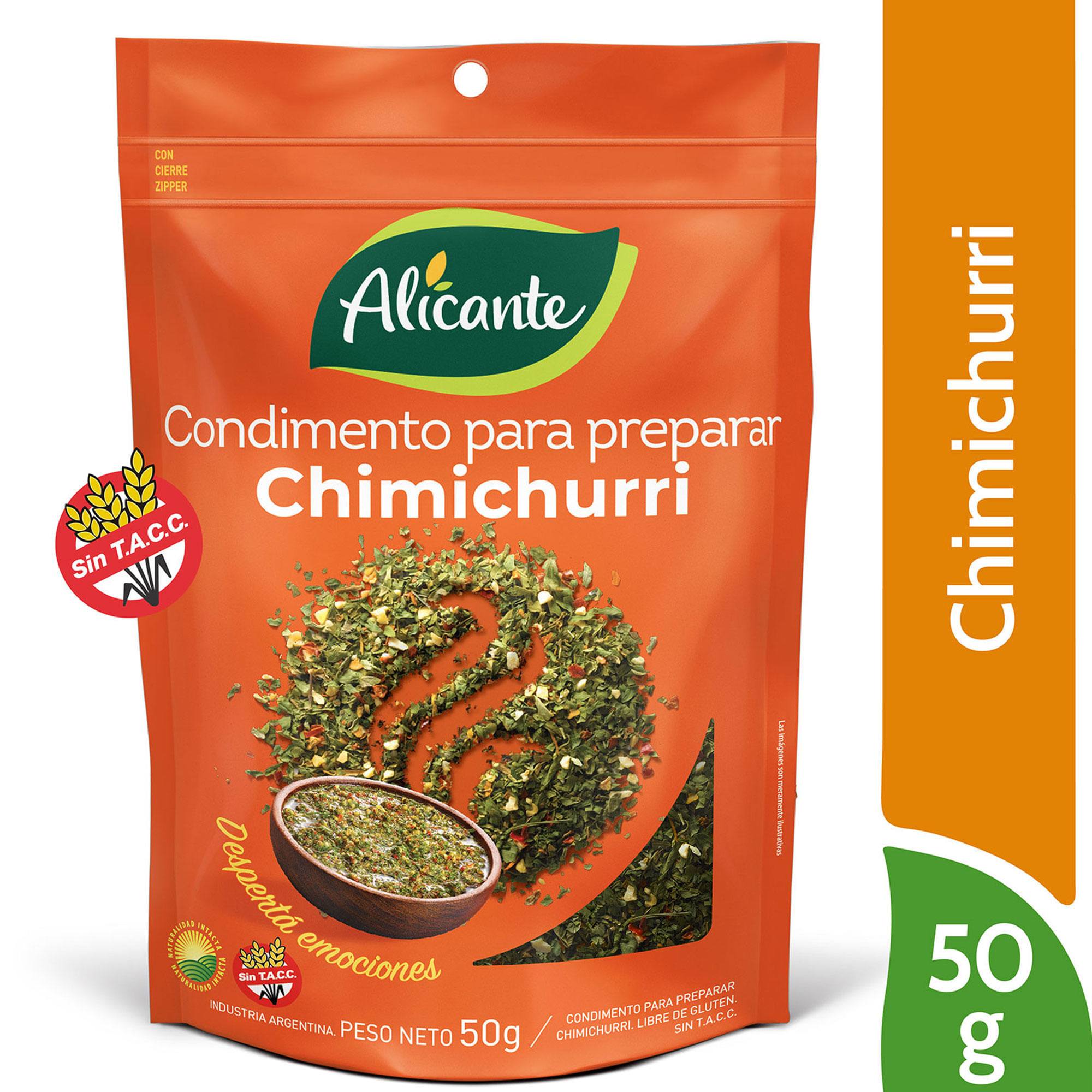 Condimento Alicante chicmichurri sobre 50 g.