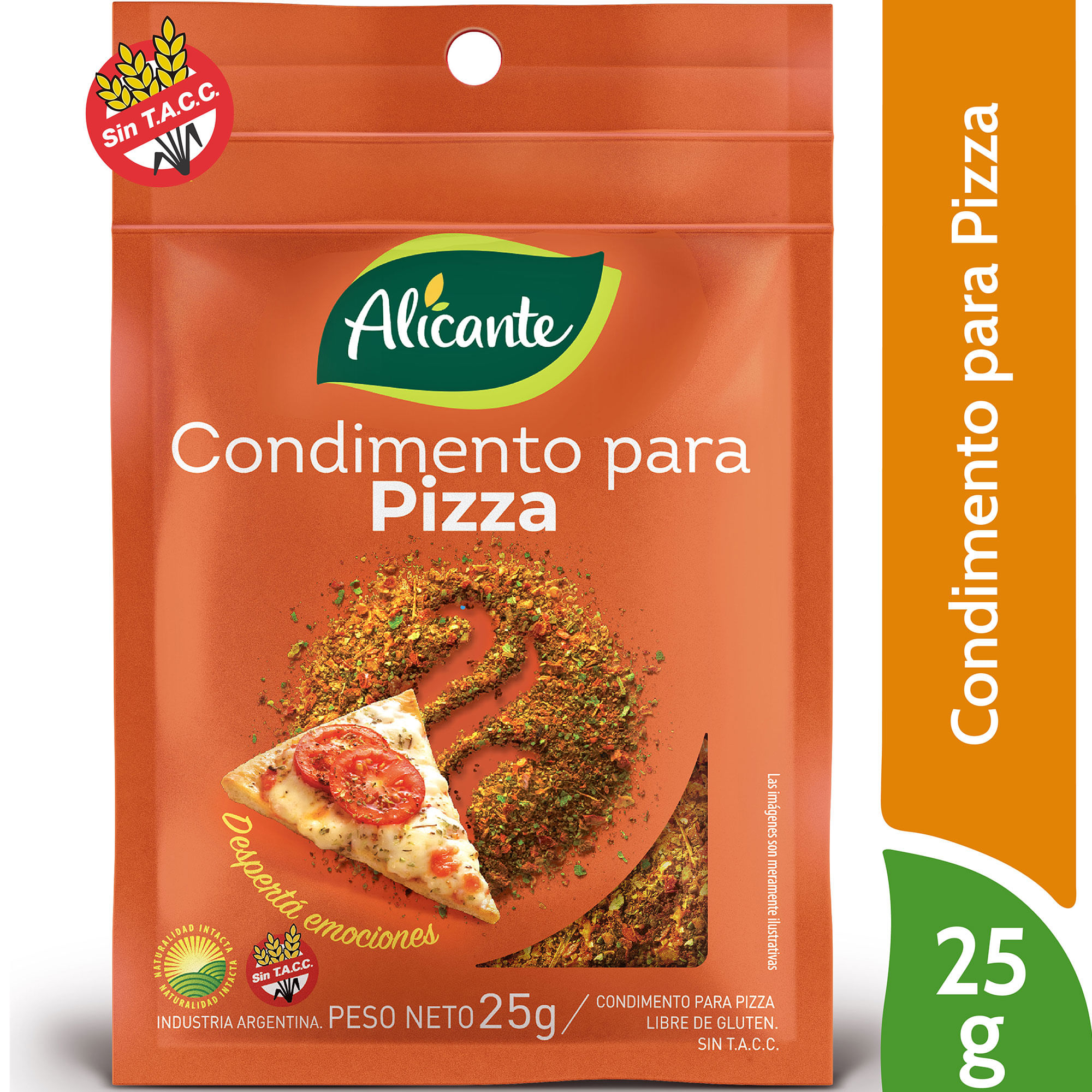 Condimento Alicante pizza sobre 25 g.