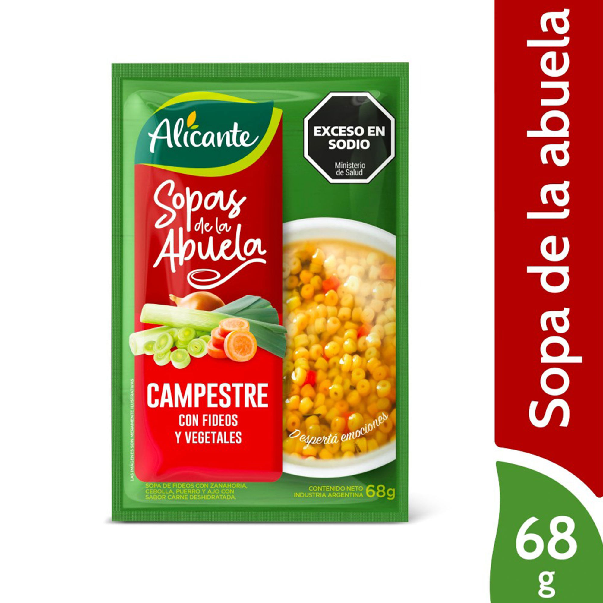 sopa de fideos alicante tipo campestre 68 g