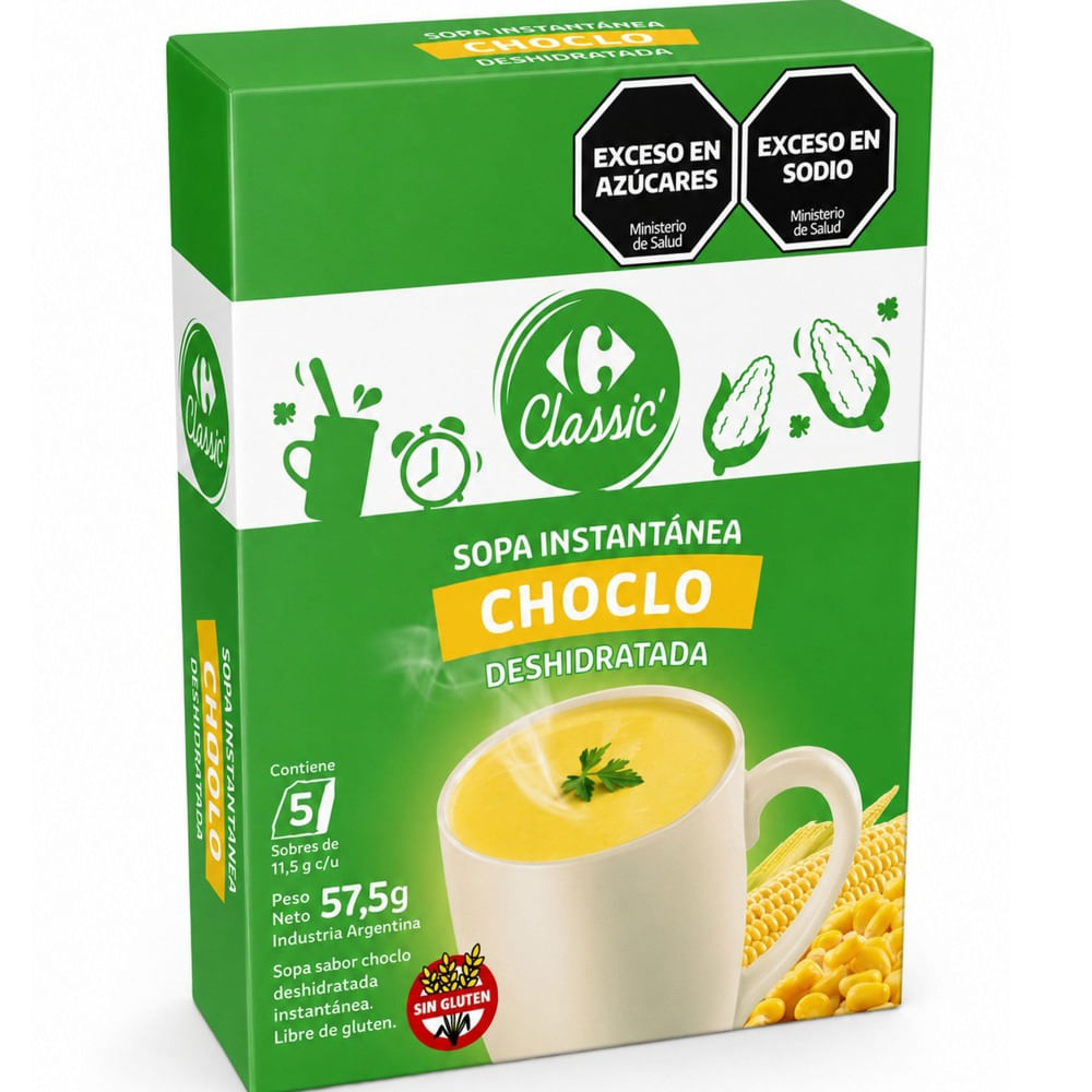 Sopa instantánea de choclo Carrefour Classic caja 5 uni