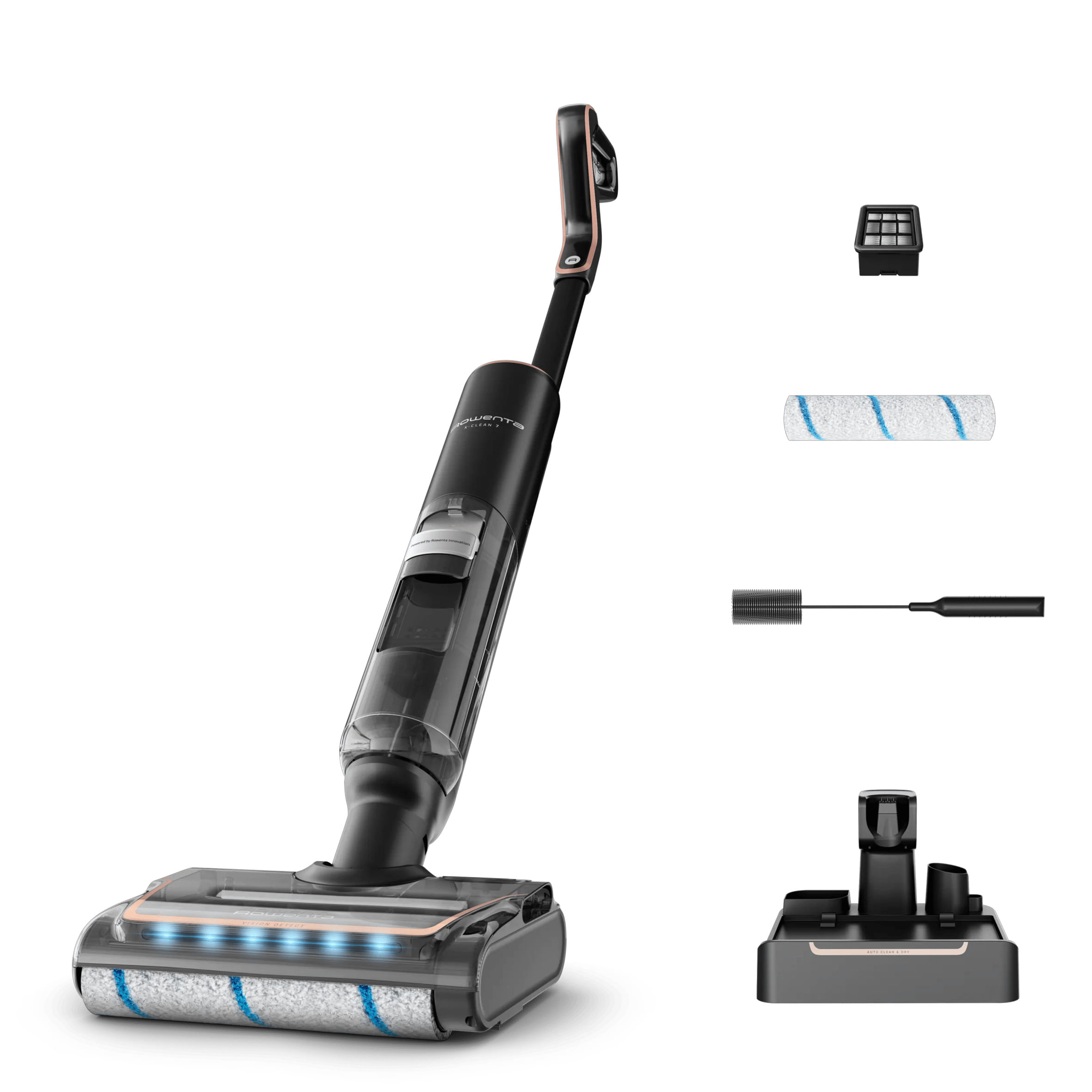 Aspiradora Rowenta X-Clean 7 Inalámbrica Seco y Húmedo Negro