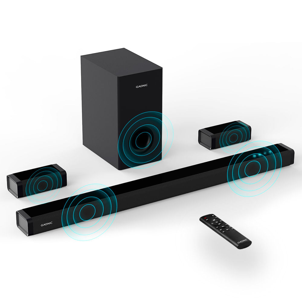 Barra De Sonido Gadnic Nova200 200w 51ch Con Subwoofer InaláMbrico ConexióN Bt Sonido Envolvente