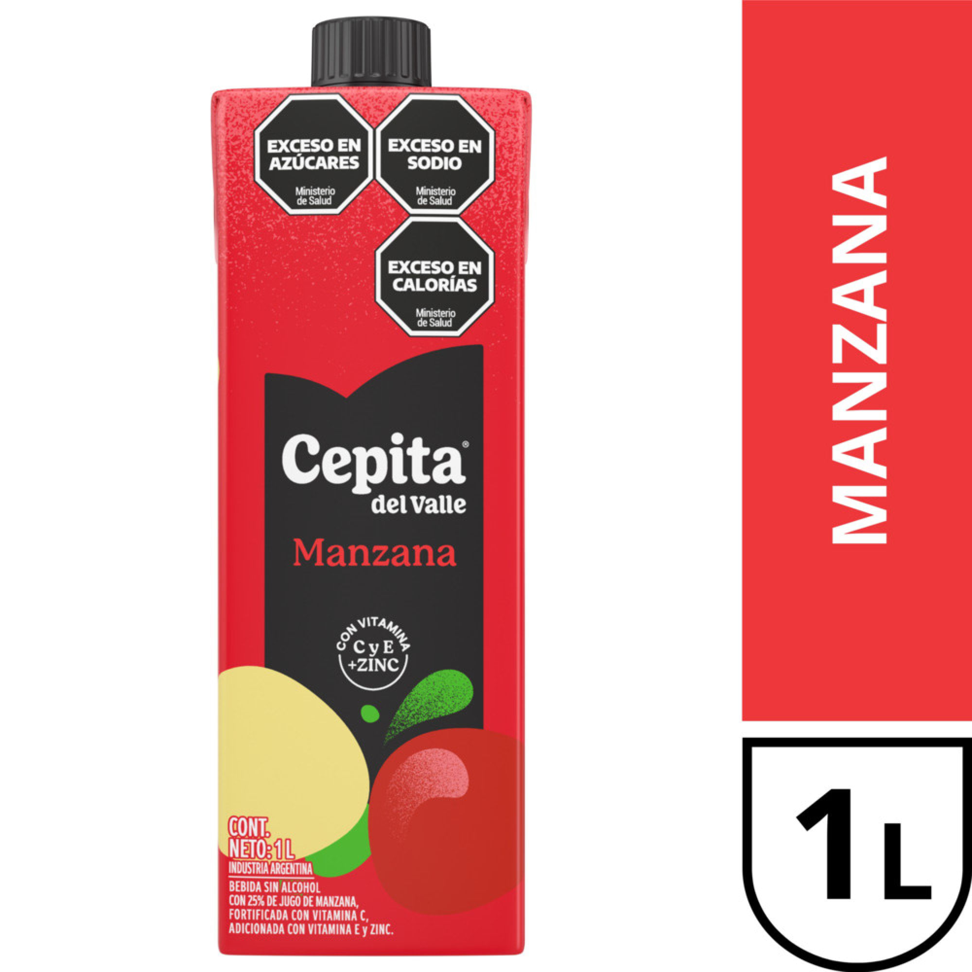 Jugo Cepita del valle 25% manzana 1 l.