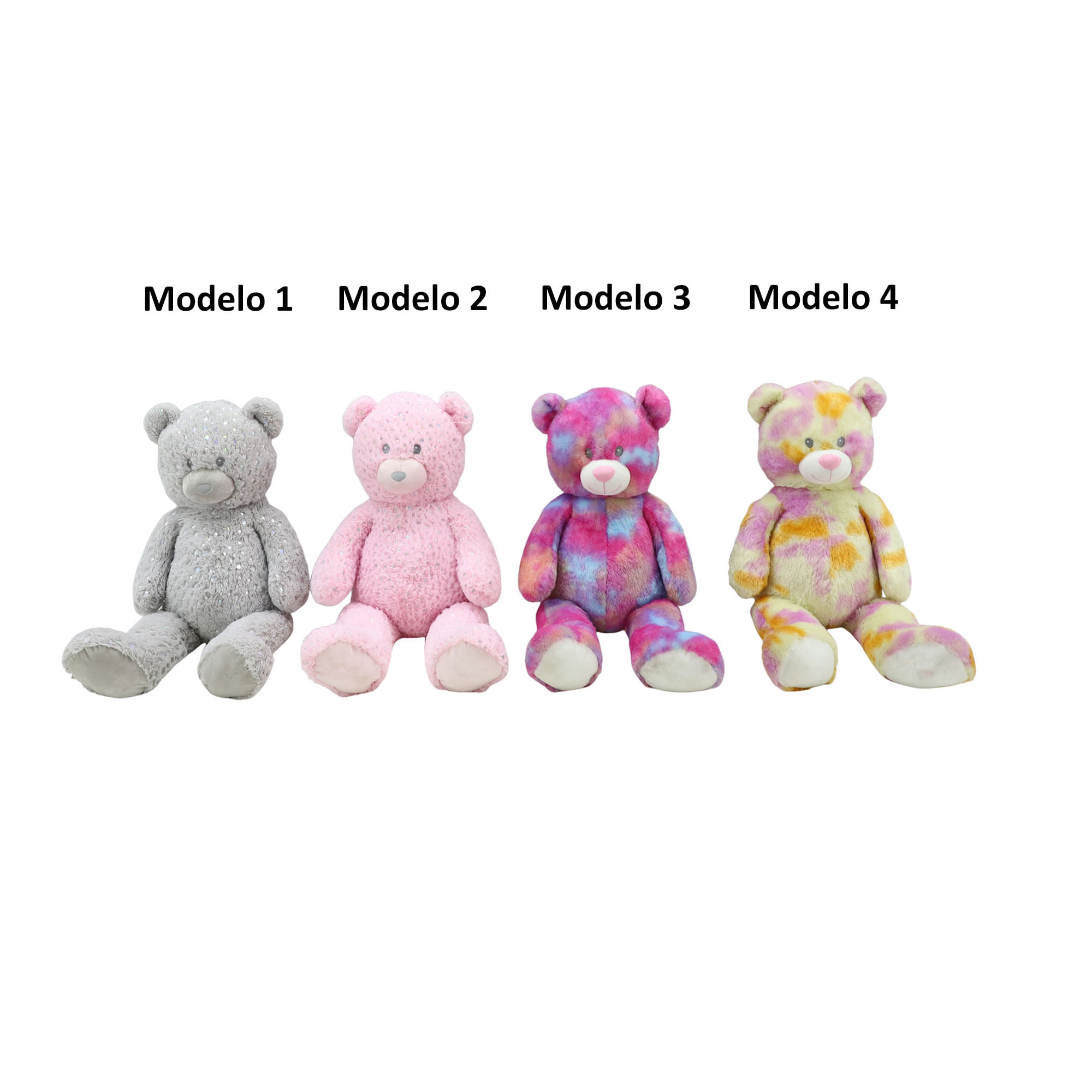 Peluche oso arcoiris 4 modelos 1 mts Modelos Surtidos
