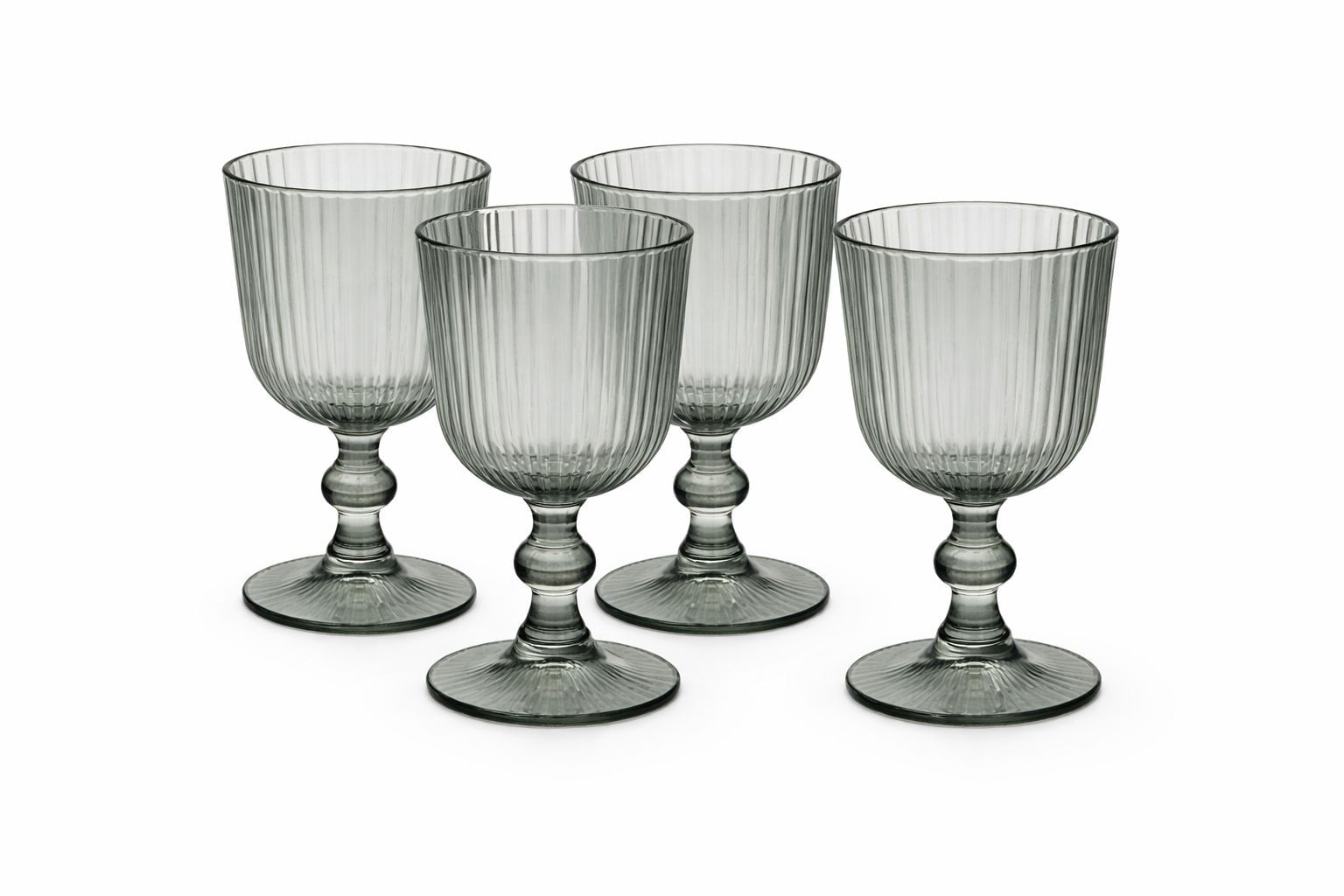 Set x 4 Copa Vaso con Pie Vidrio Labrado Color 365 ml Aston