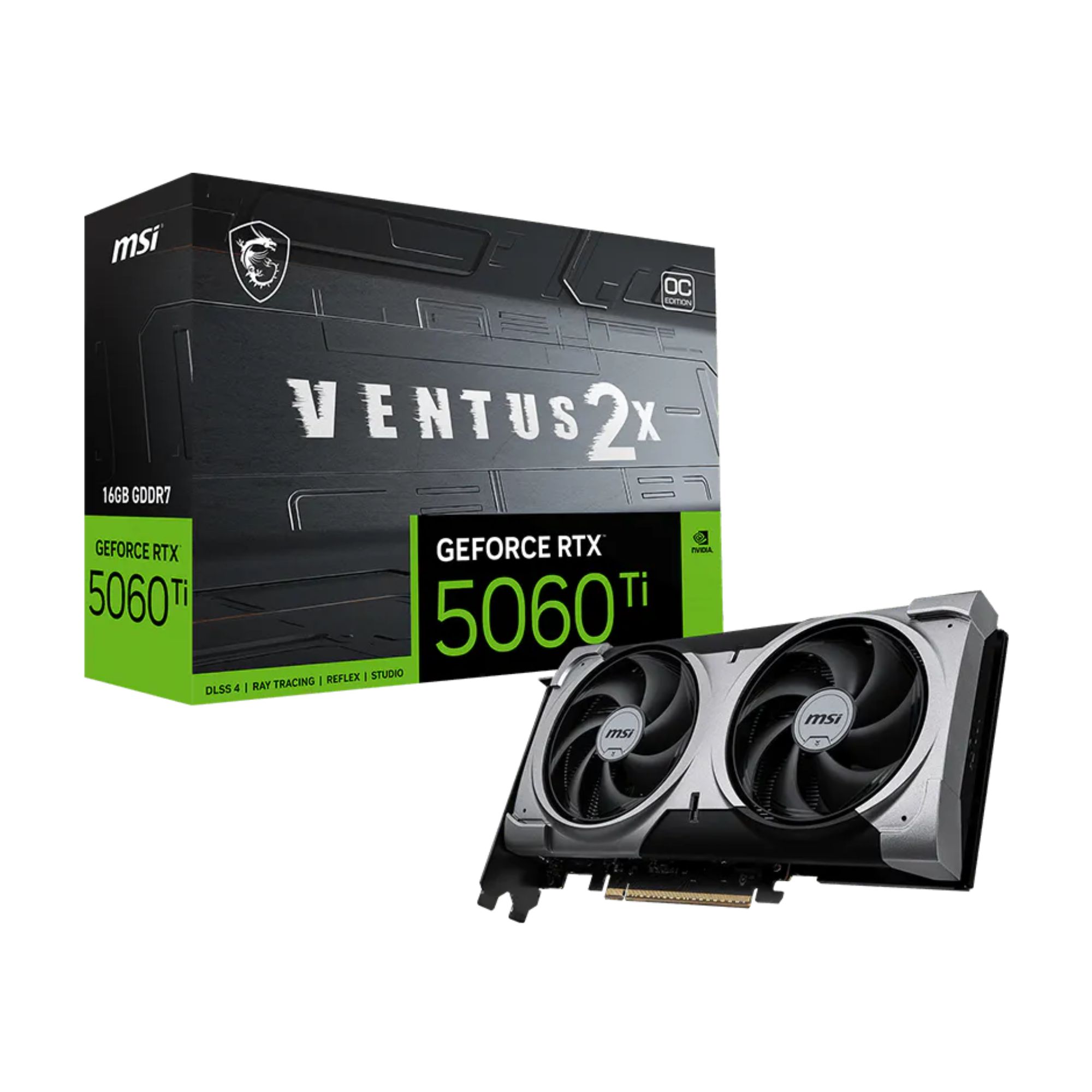 Placa De Video MSI Nvidia Geforce RTX 5060 Ti Ventus 2x OC Plus 16gb GDDR7 912-V535-201