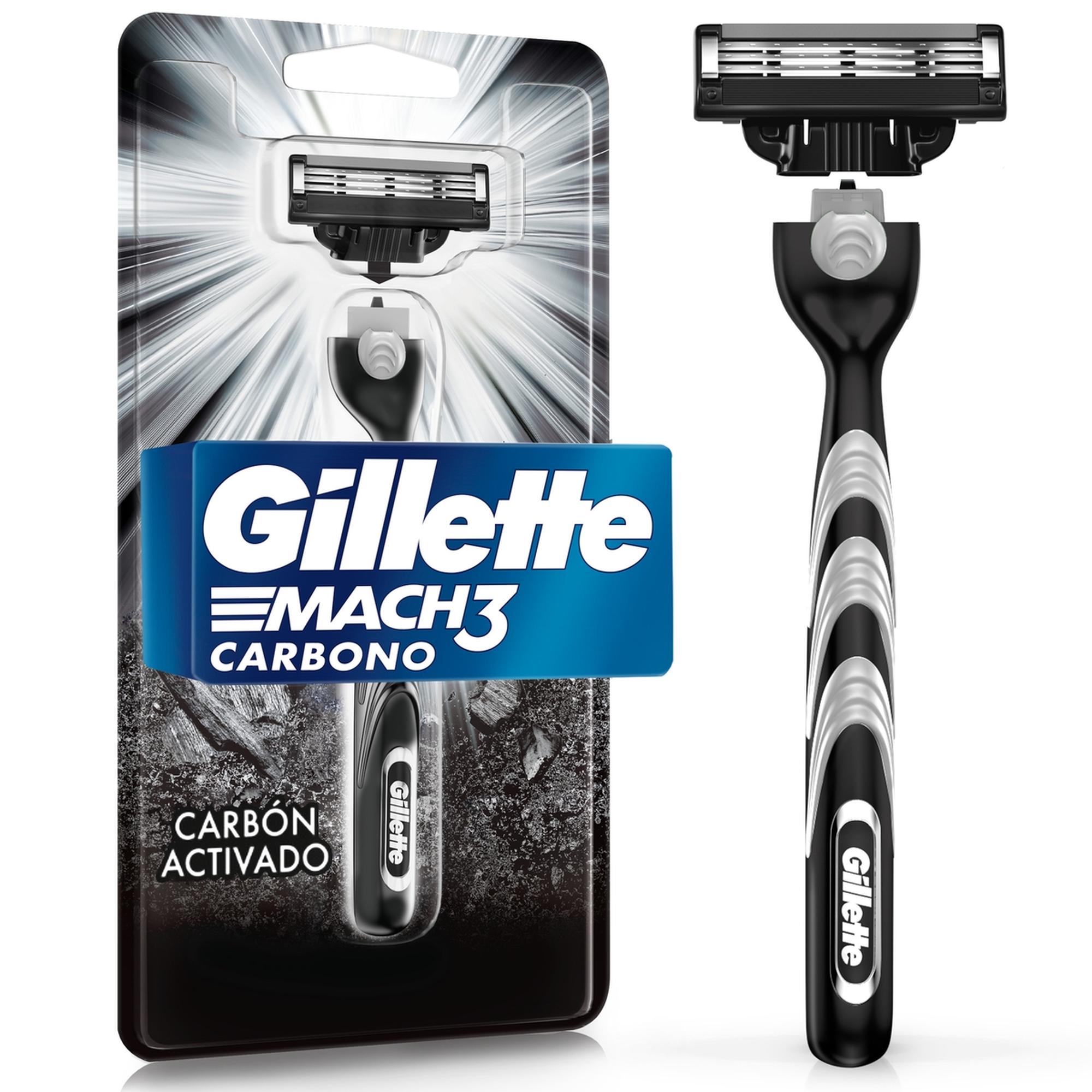 Maquina De Afeitar Gillette Mach3 Carbono Reutilizable 1u