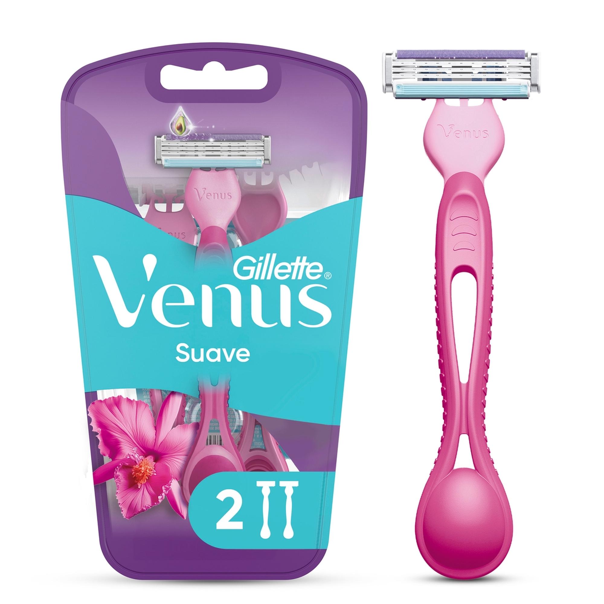 Maquina De Afeitar Venus Suave Desechable Con Aloe Vera 2un
