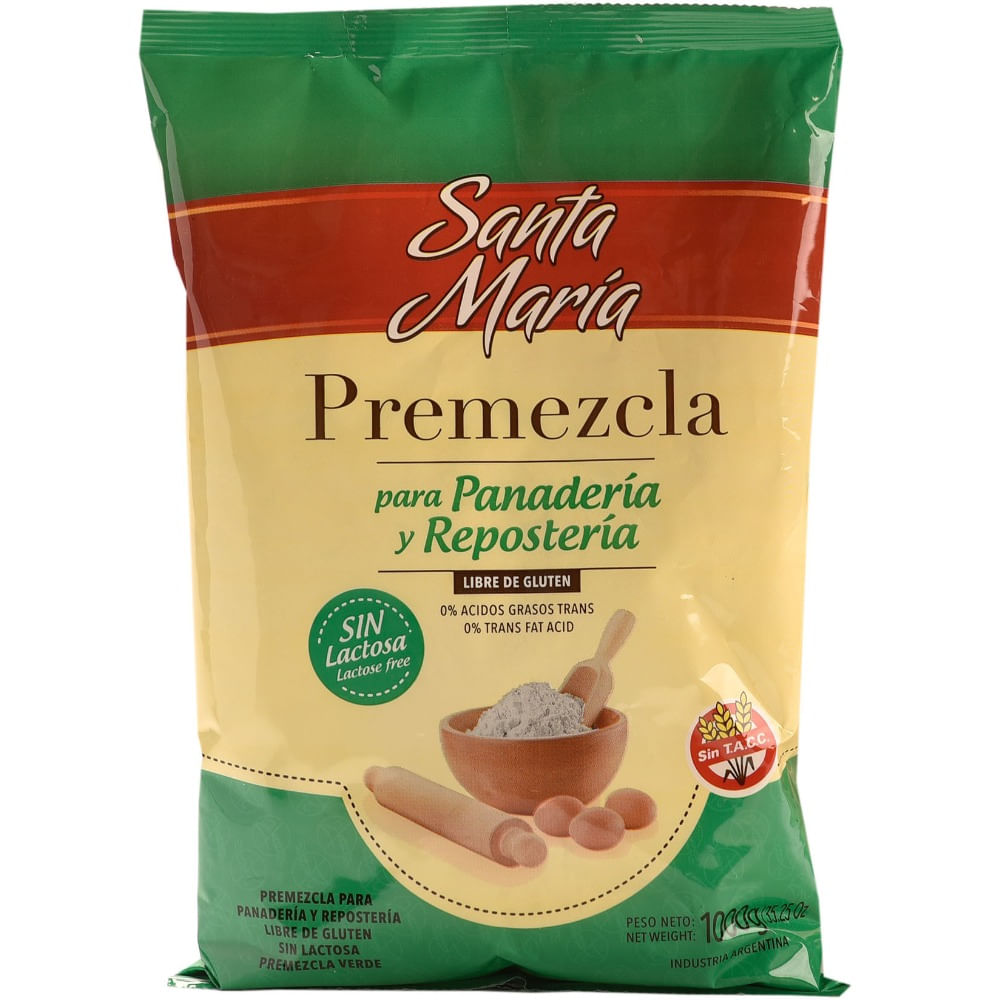 Premezcla Santa María panadería y respostería sin lactosa 1 kg. sin TACC