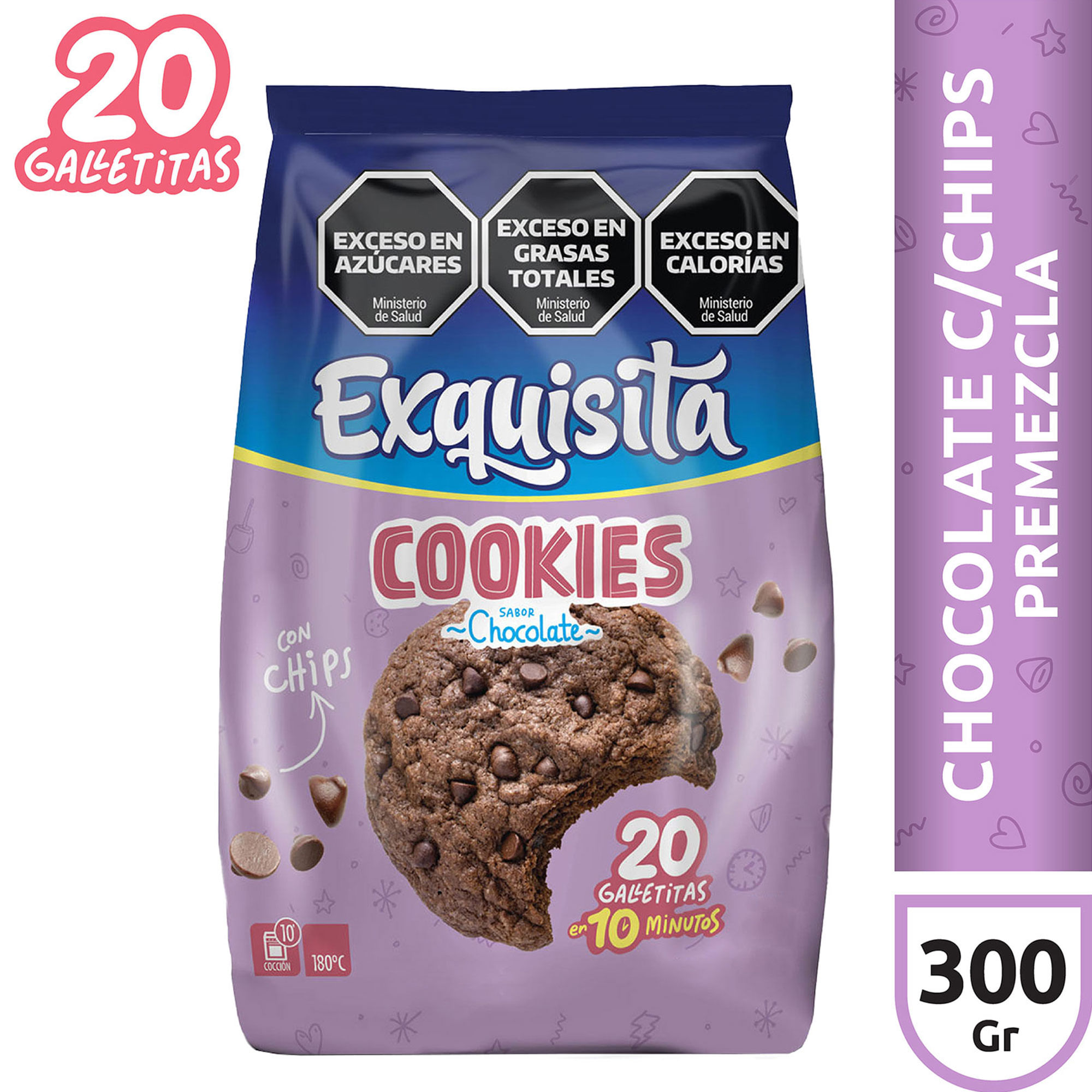 Premezcla Exquisita cookies choco con chips 300 g.