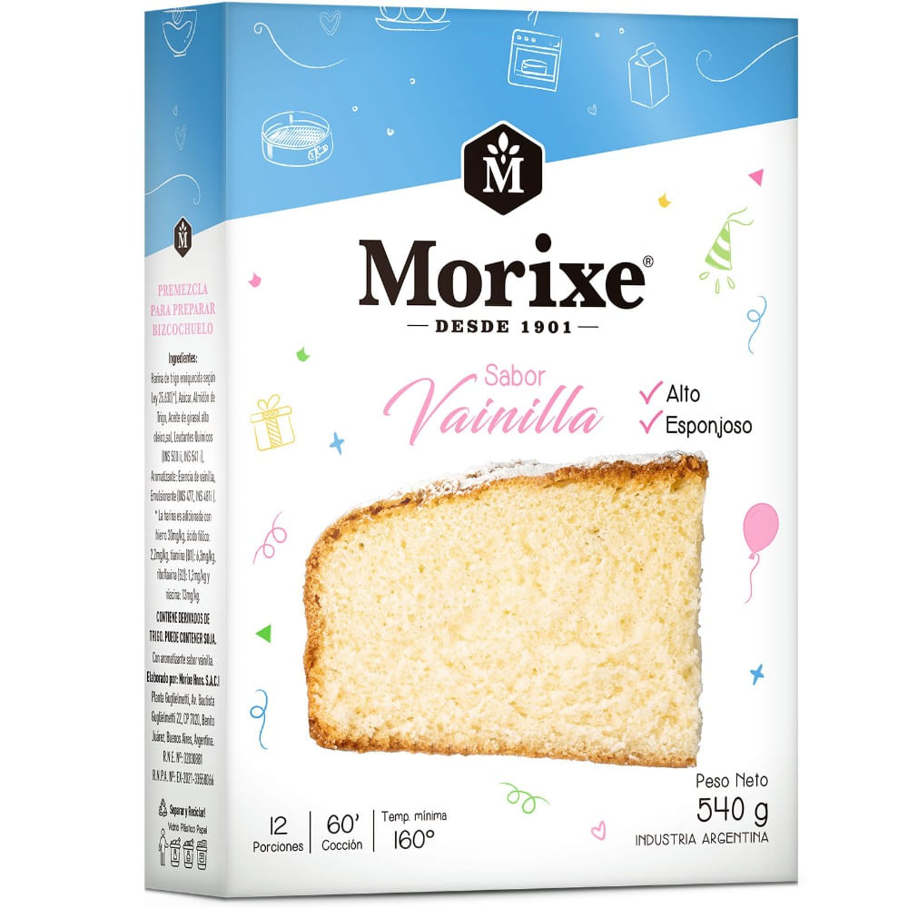 Bizcochuelo Morixe de vainilla 540 g.
