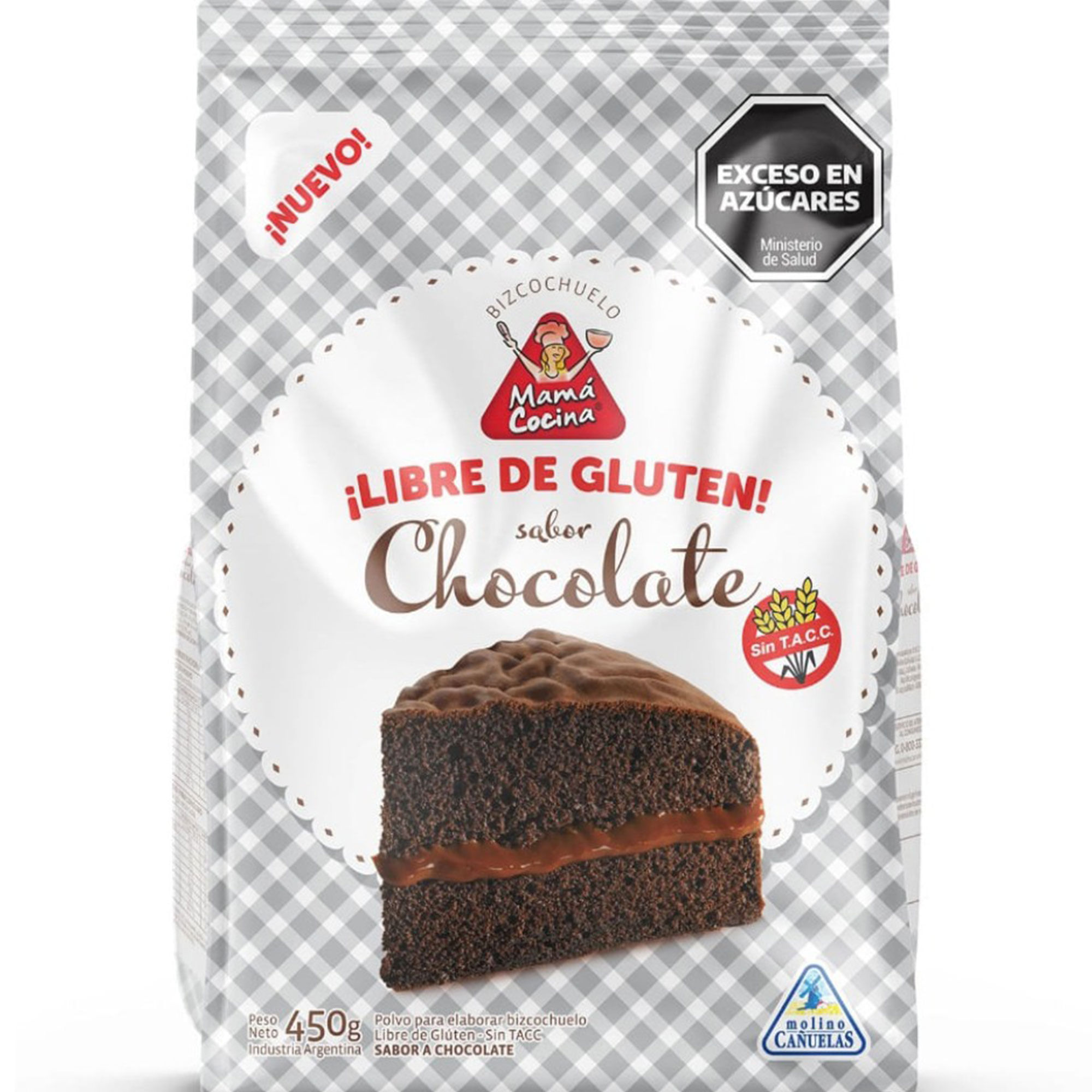 Premezcla bizcochuelo sin tacc Mamá Cocina de chocolate 450 g.