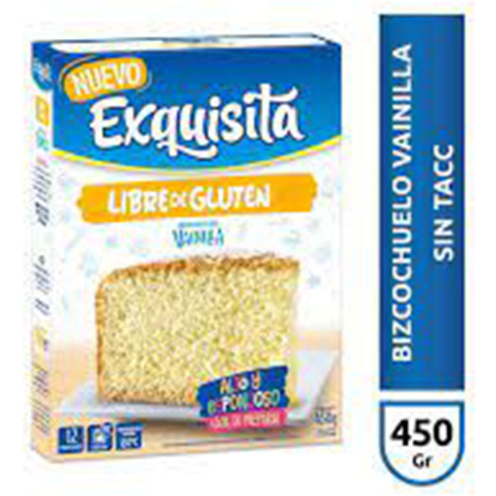 Bizcochuelo sin tacc Exquisita de vainilla 450 g.