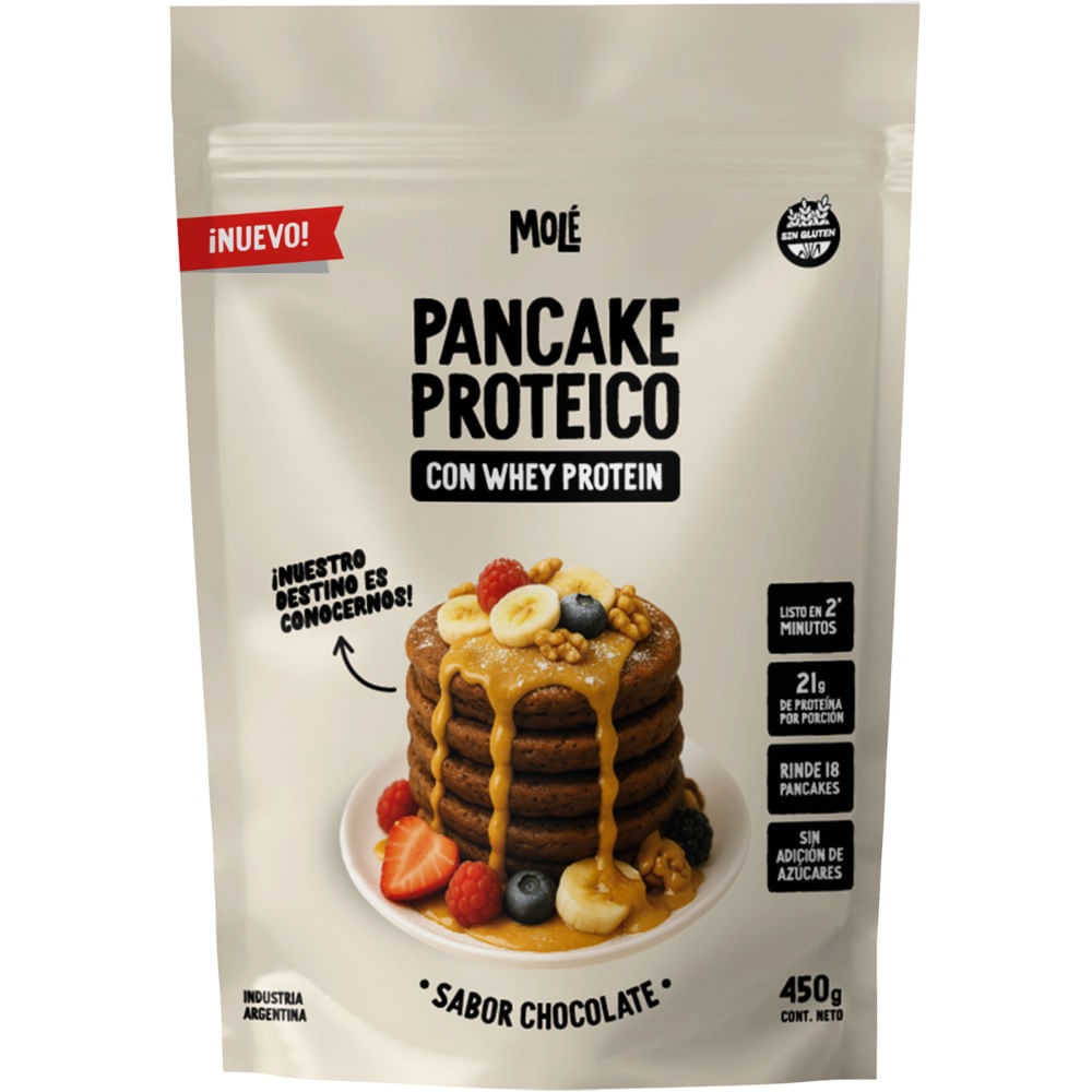 Premezcla pancake proteico chocolate Mole 450 grs