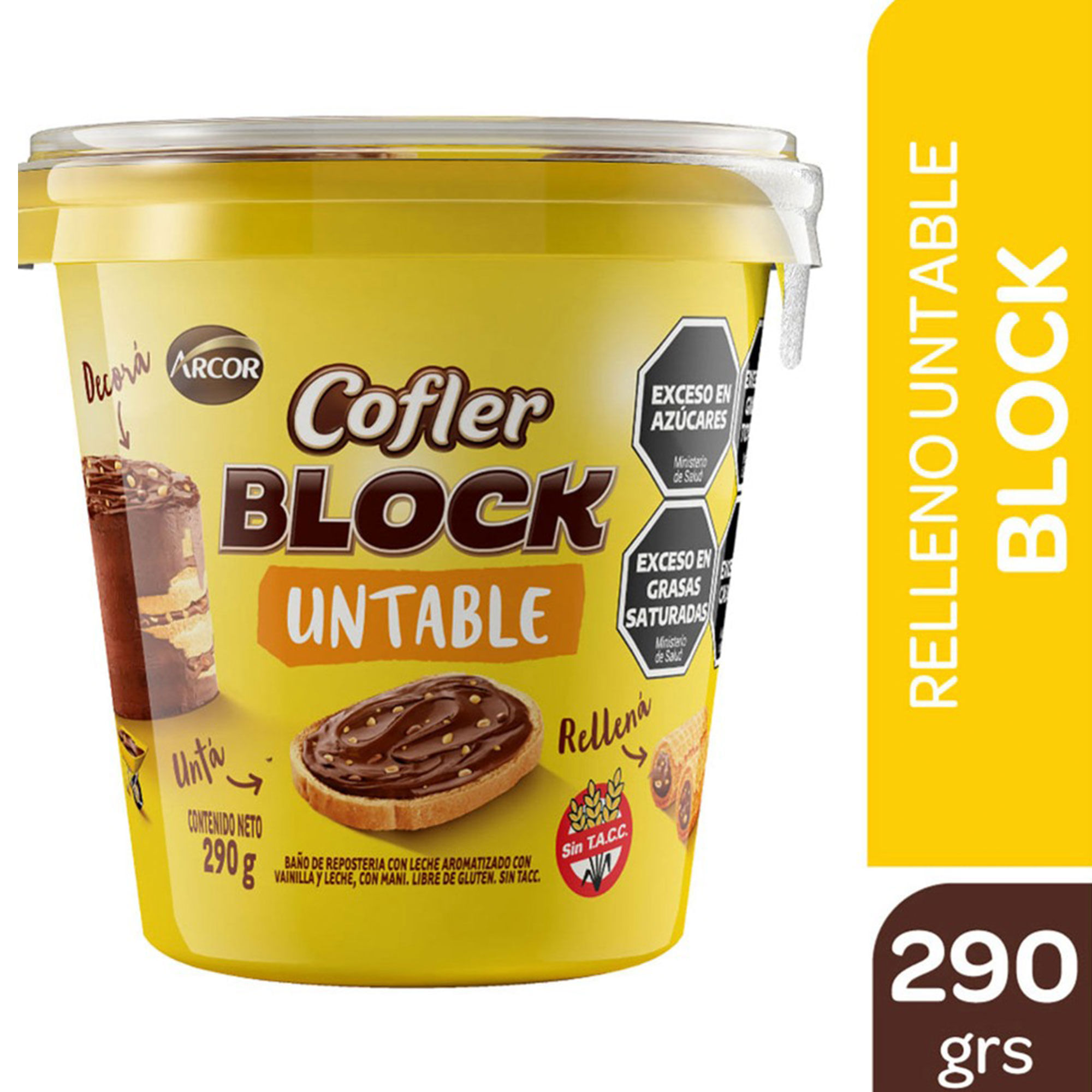 Relleno untable chocolate cofler Block 290 g.