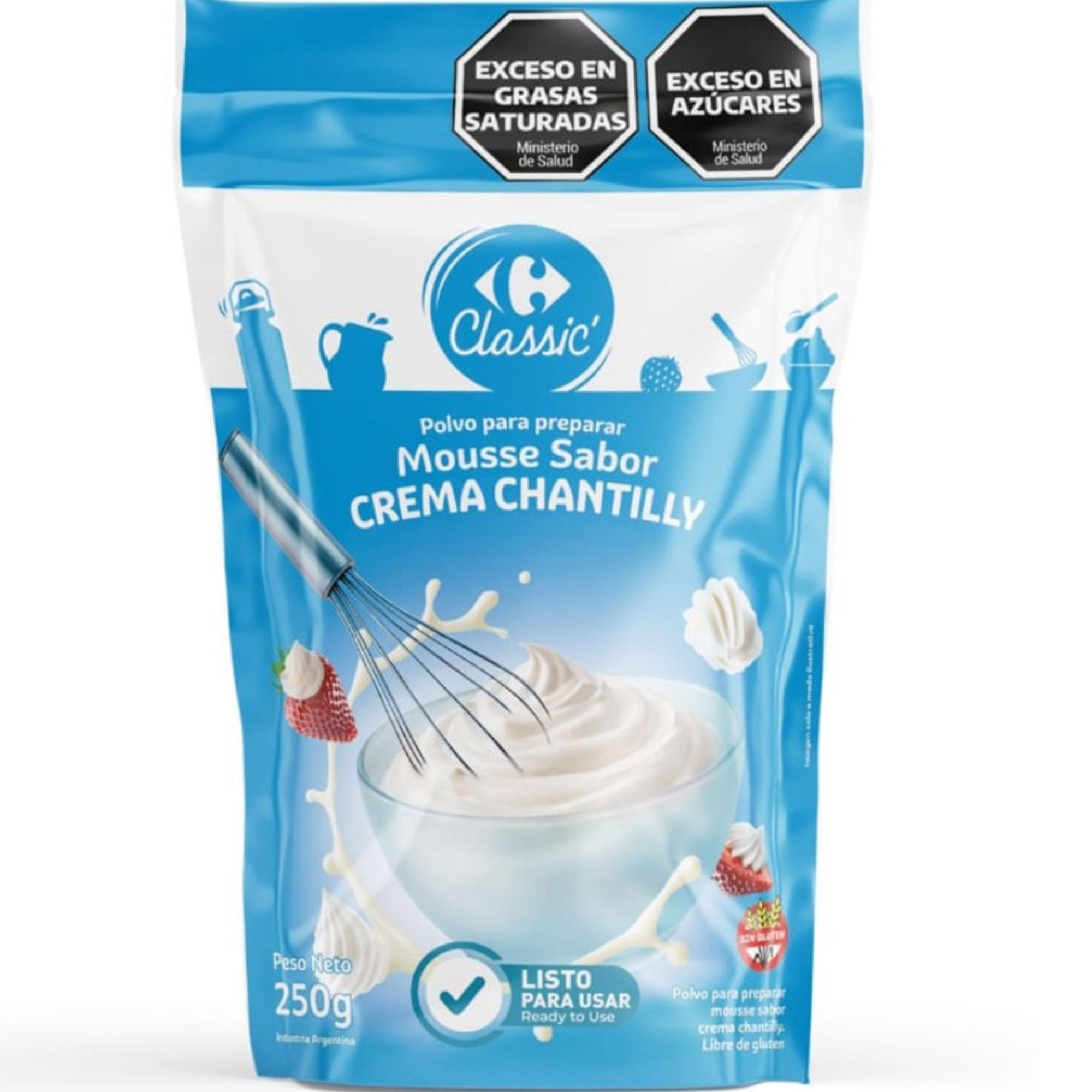 Polvo crema chantilly Carrefour Classic 250 grs