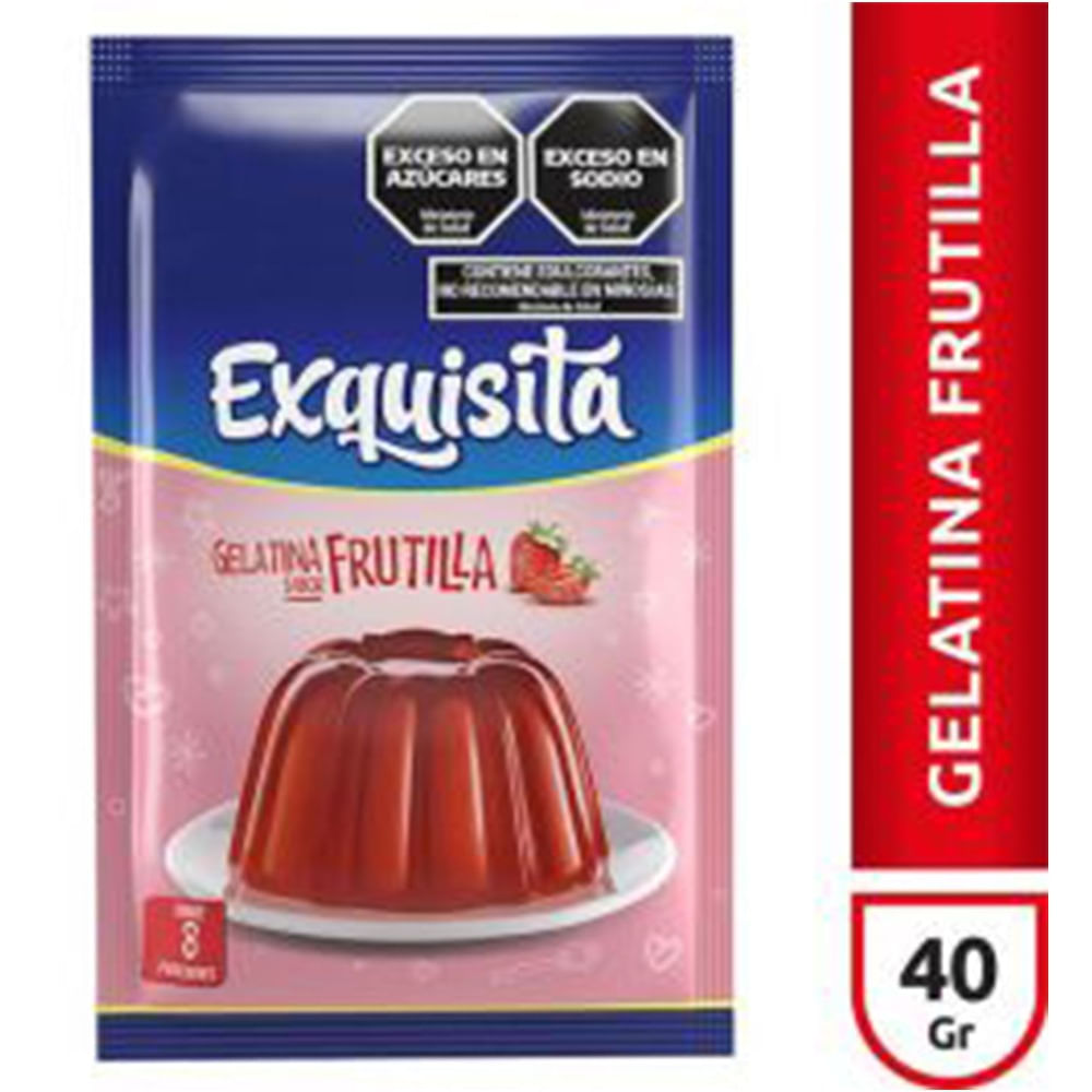 Gelatina Exquisita de frutilla 40 g.