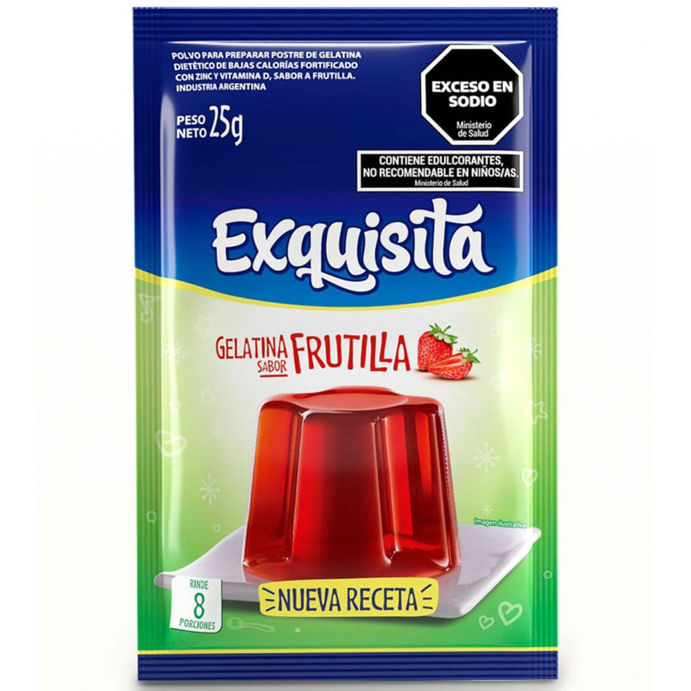 Gelatina light Exquista de frutilla 25 g.