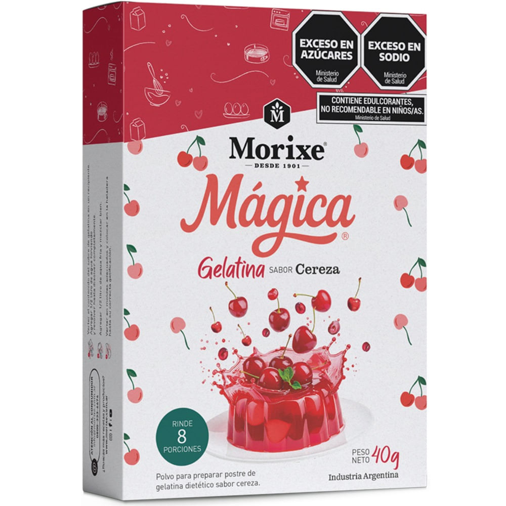 Gelatina Morixe Mágica sabor cereza 40 grs