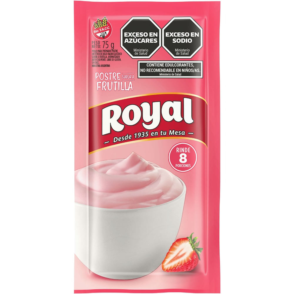 Postre Royal Sabor A Frutilla 75 G