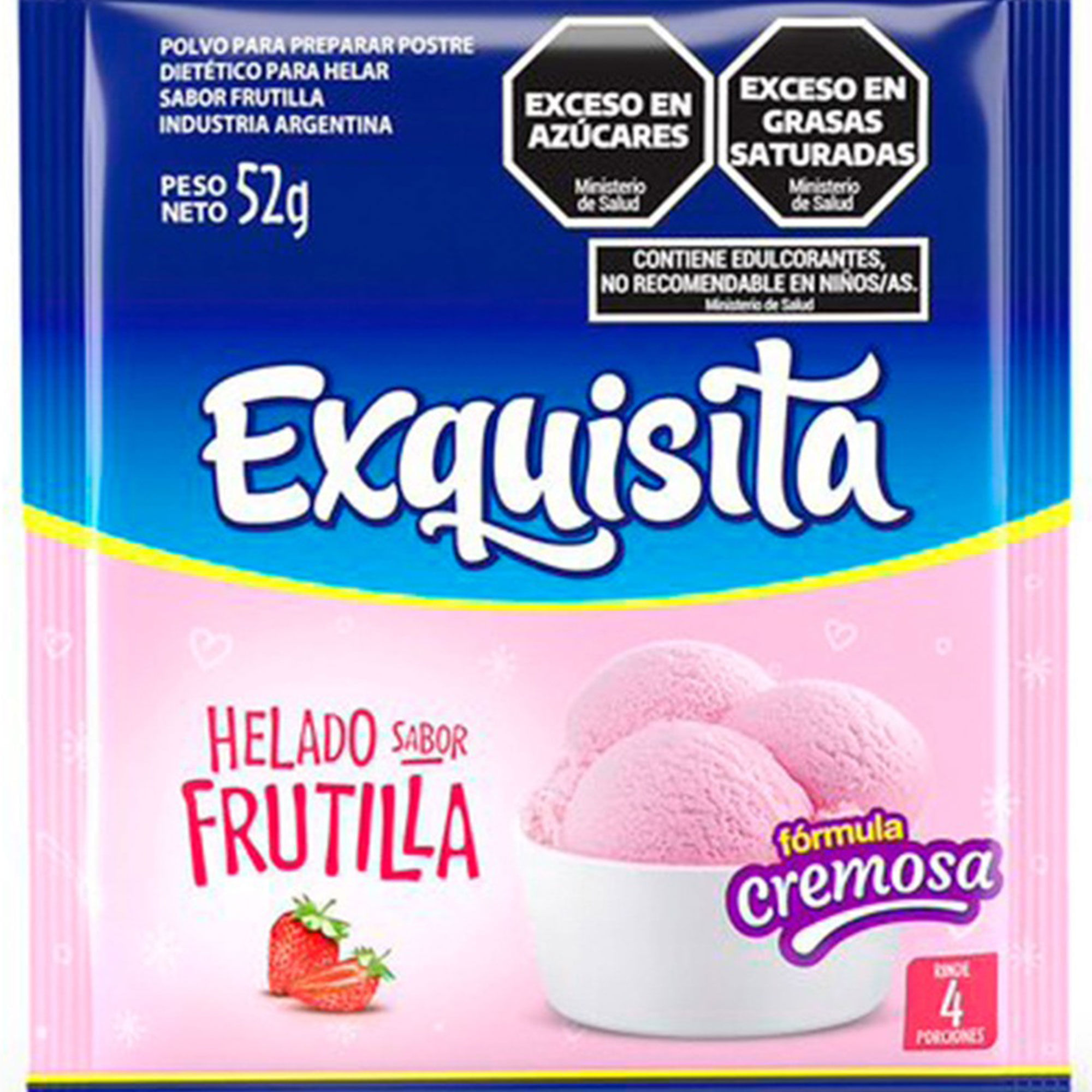 Helado Exquisita de frutilla fortificado 52 g.