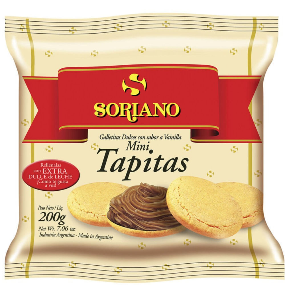 Tapitas de vainilla Soriano mini 200 g.