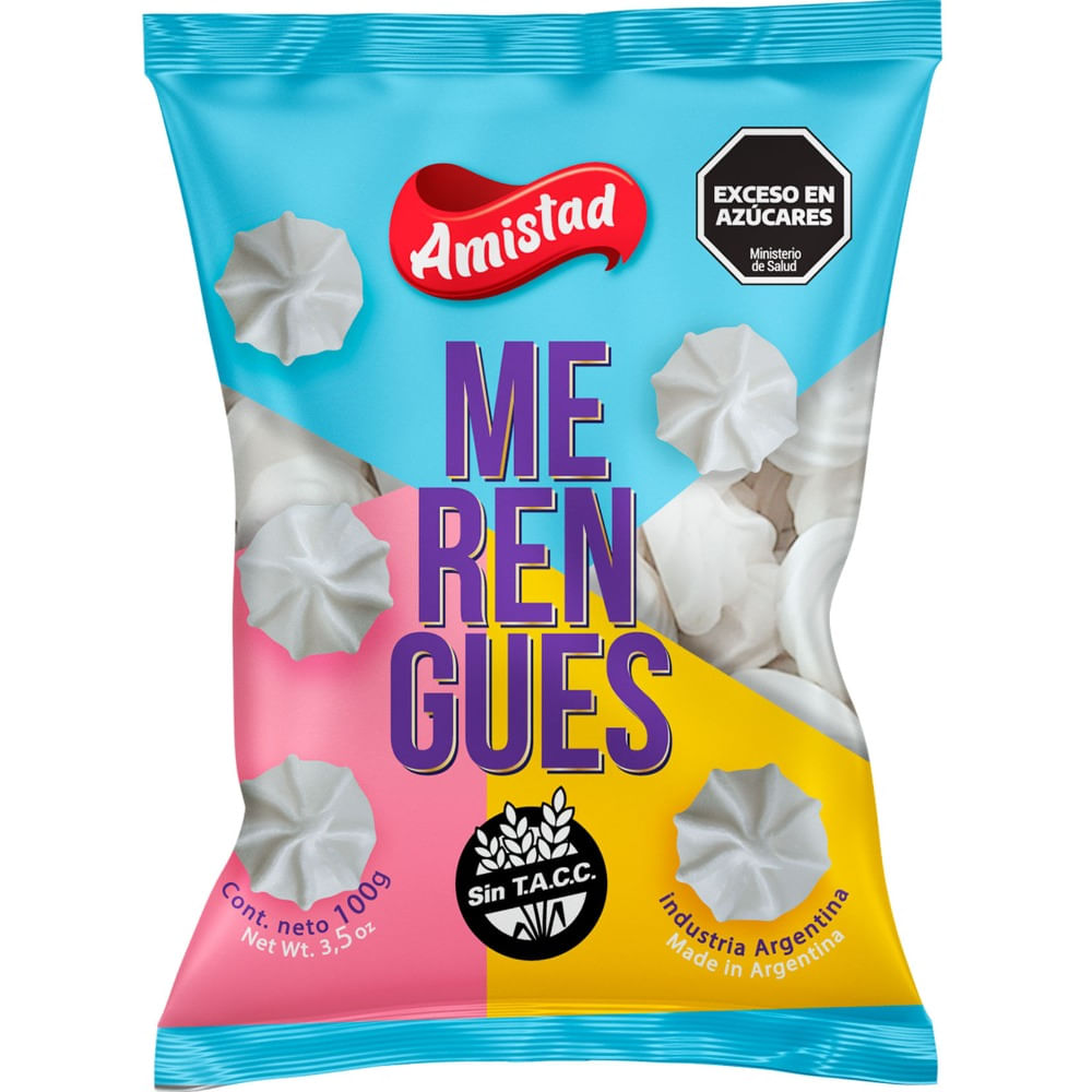Merengue La Amistad mediano color blanco sin TACC 100 grs.