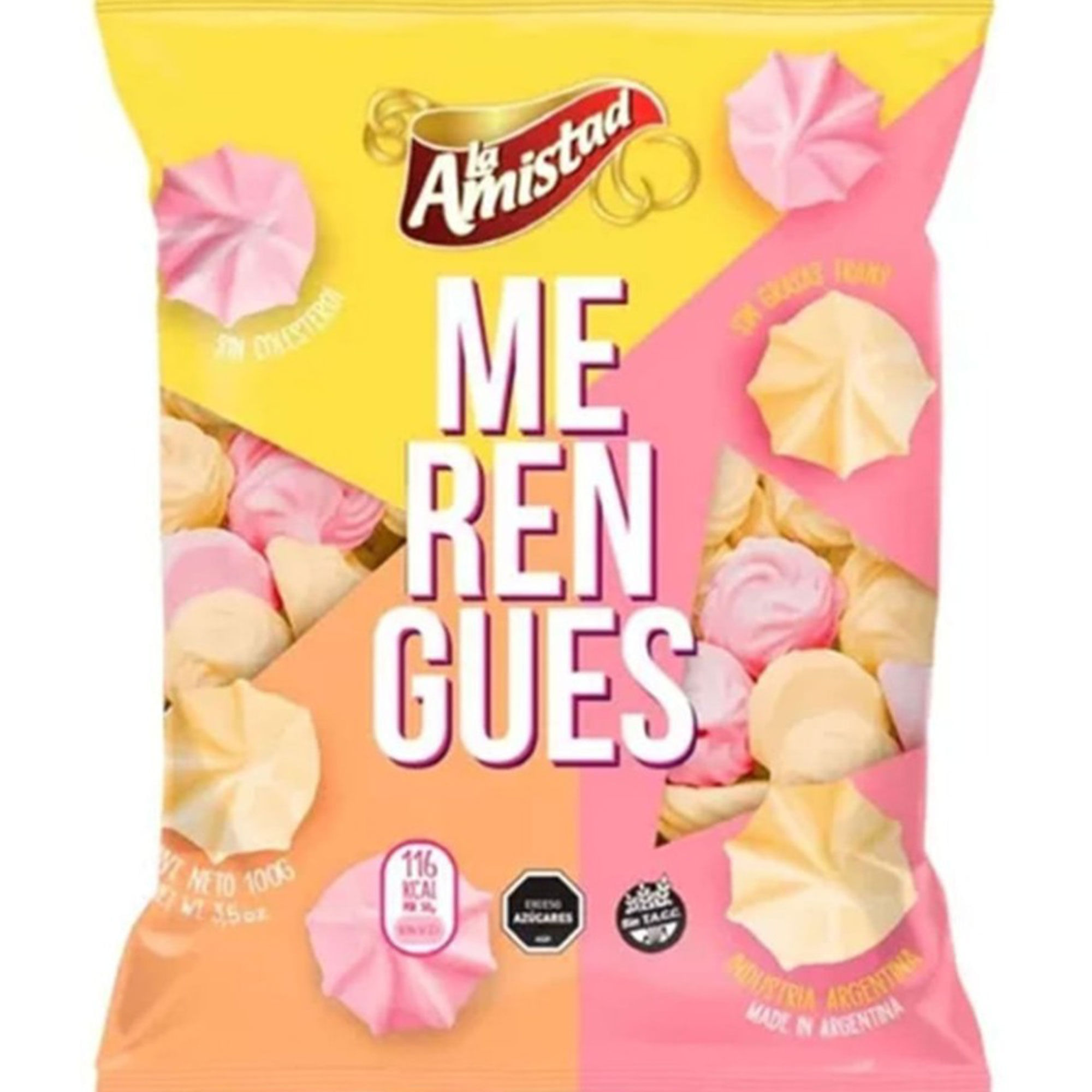 Merengue mediano color La Amistad 100 g.