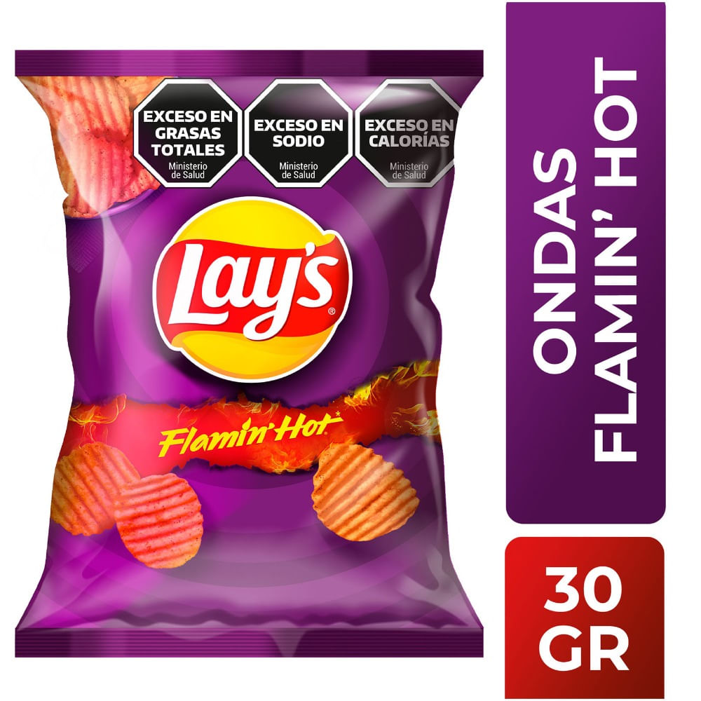 Papas fritas Lays ondas Flamin' Hot 30 grs