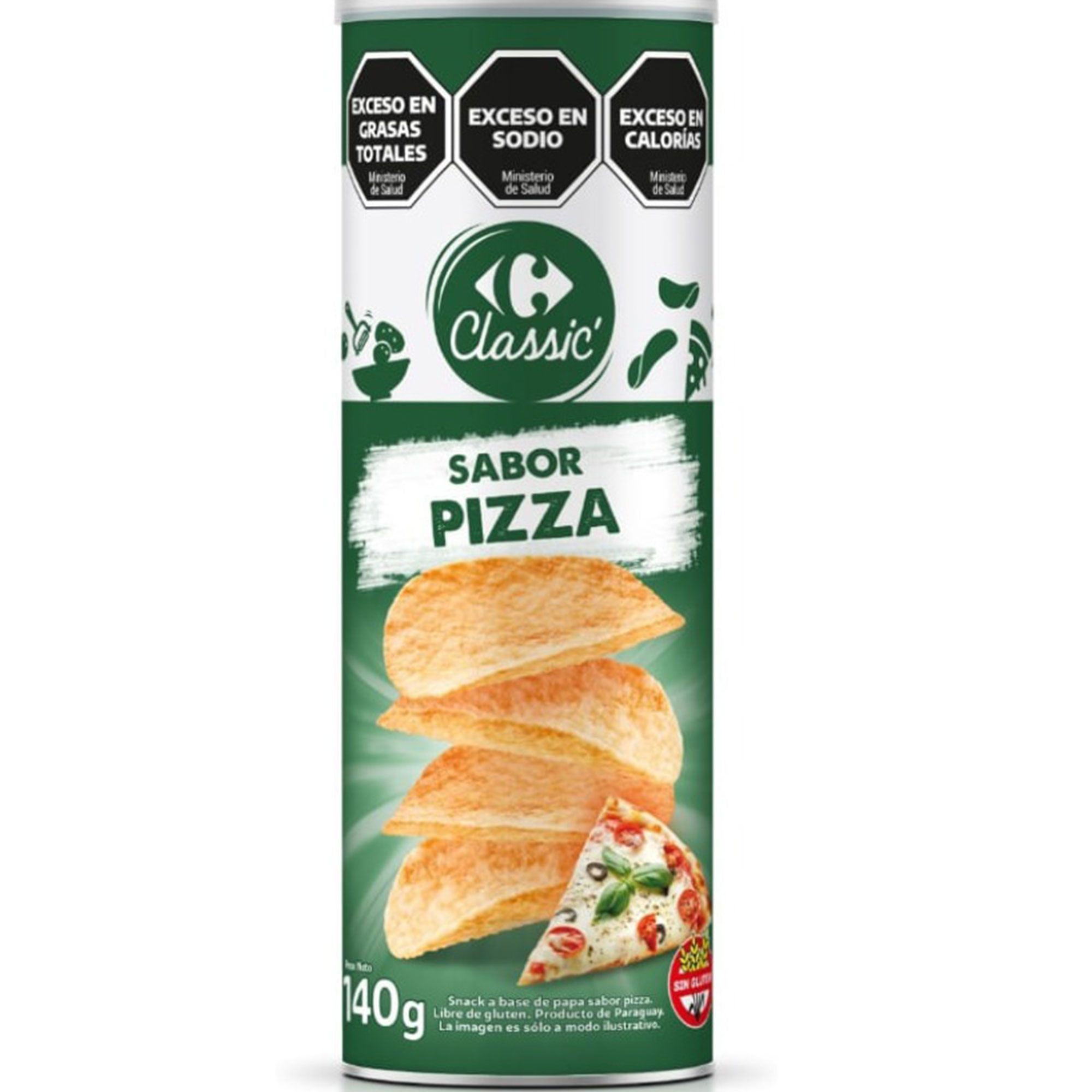 Papas fritas Pizza Carrefour Classic en tubo 140 grs