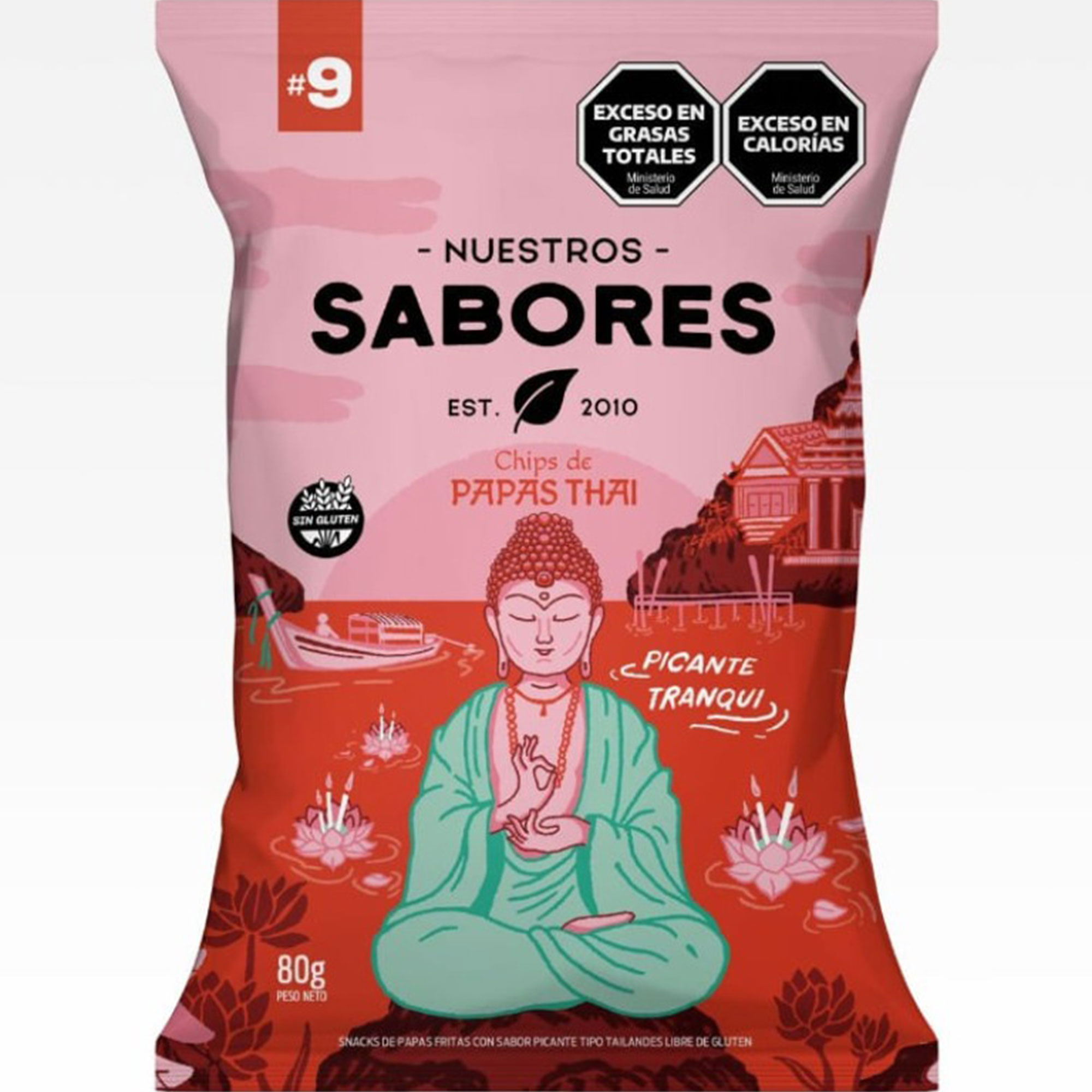 Chips de papas thai Nuestros Sabores 80 grs