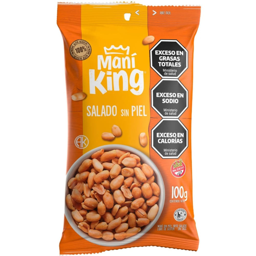 Maní frito salado Maní King 100 g.