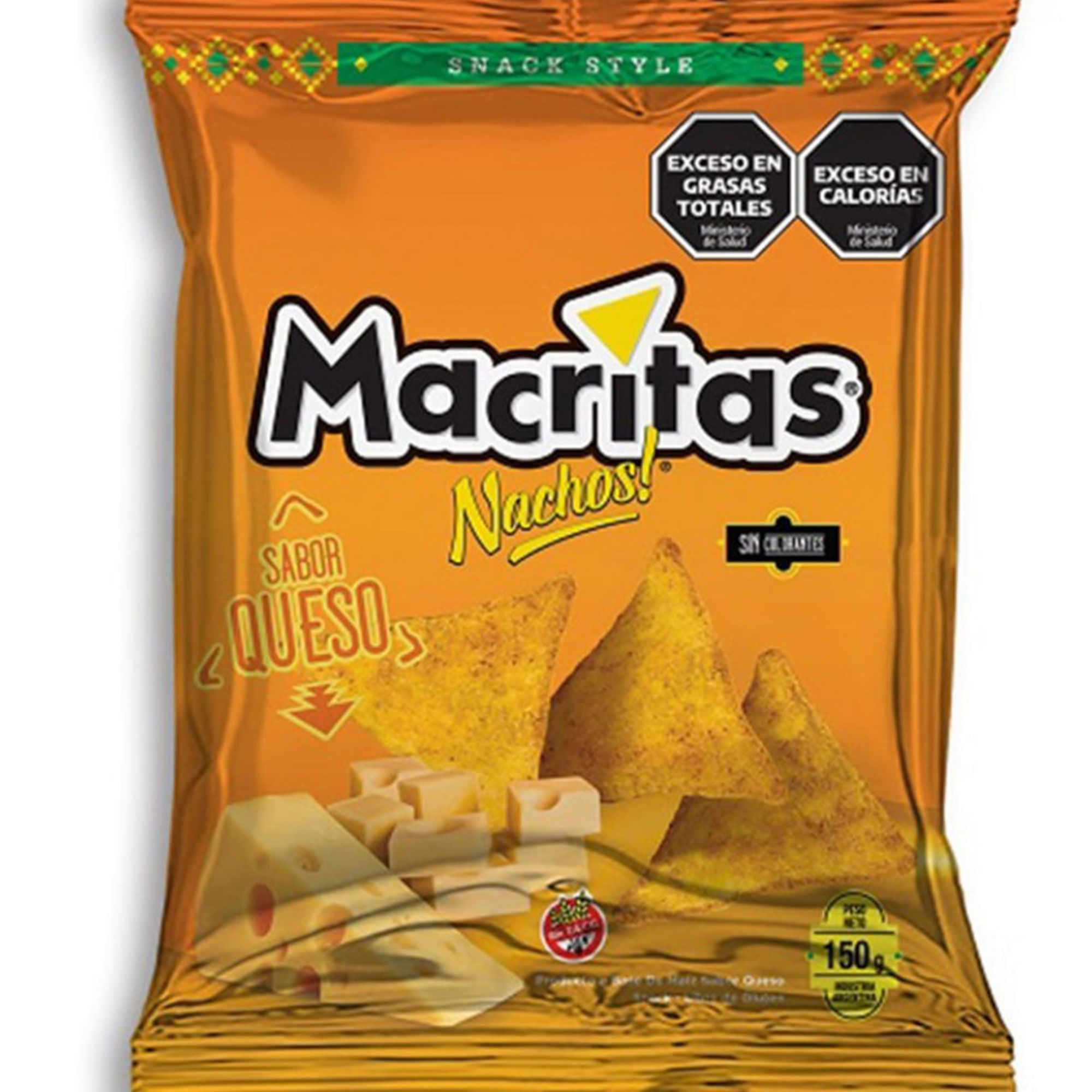Nachos Macritas queso en bolsa 150 g.