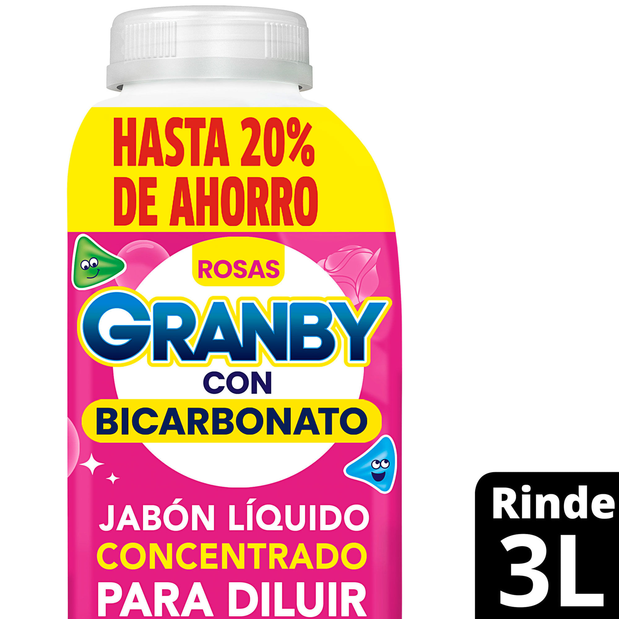 Jabón líquido para diluir Granby Rosas botella 500 ml