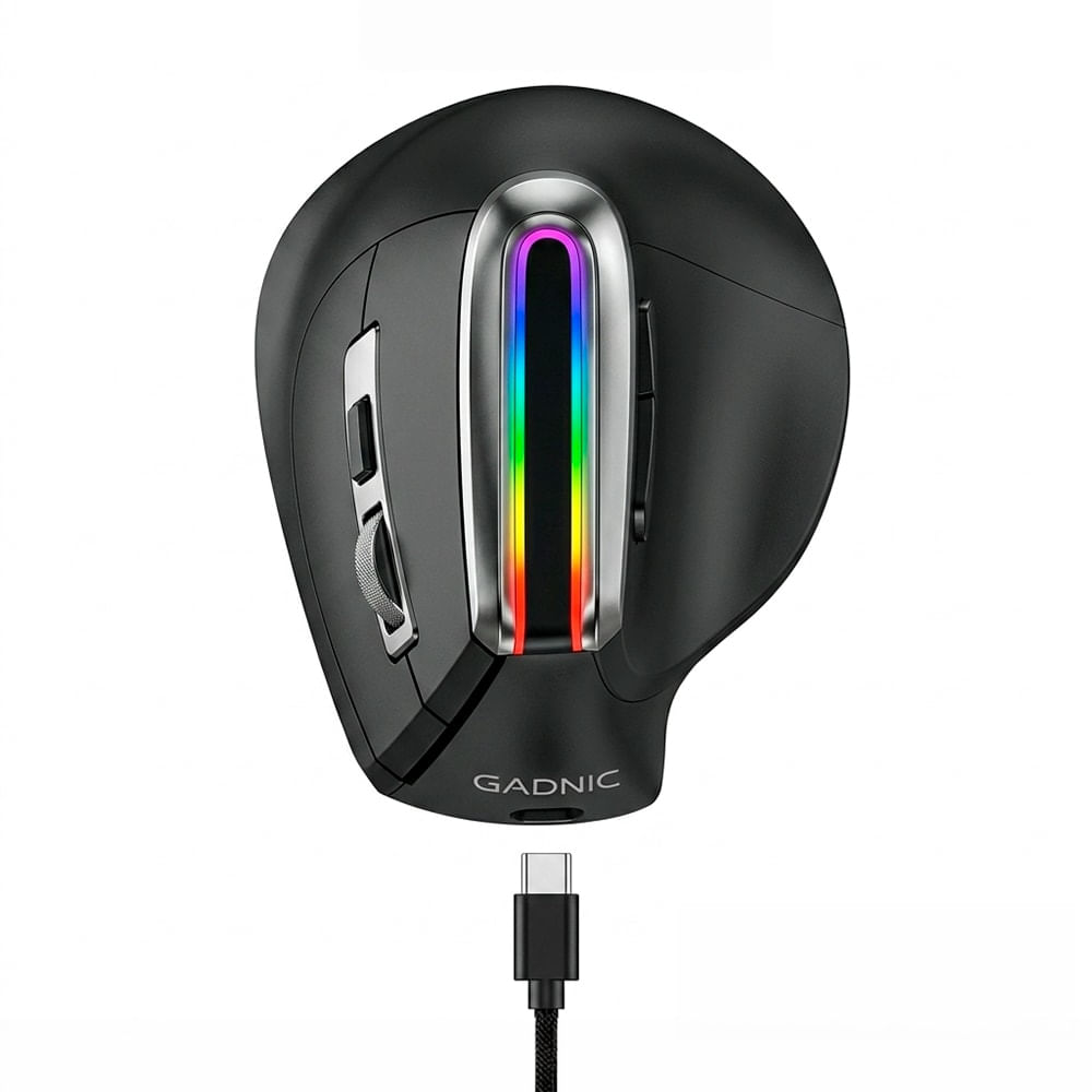 Mouse InaláMbrico Vertical ErgonóMico Gadnic Rgb 500mah Usb C Dual 2 4g Bluetooth 6 Botones Dpi Ajustable 1600 Abs Superlight 120g Multi Dispositivo
