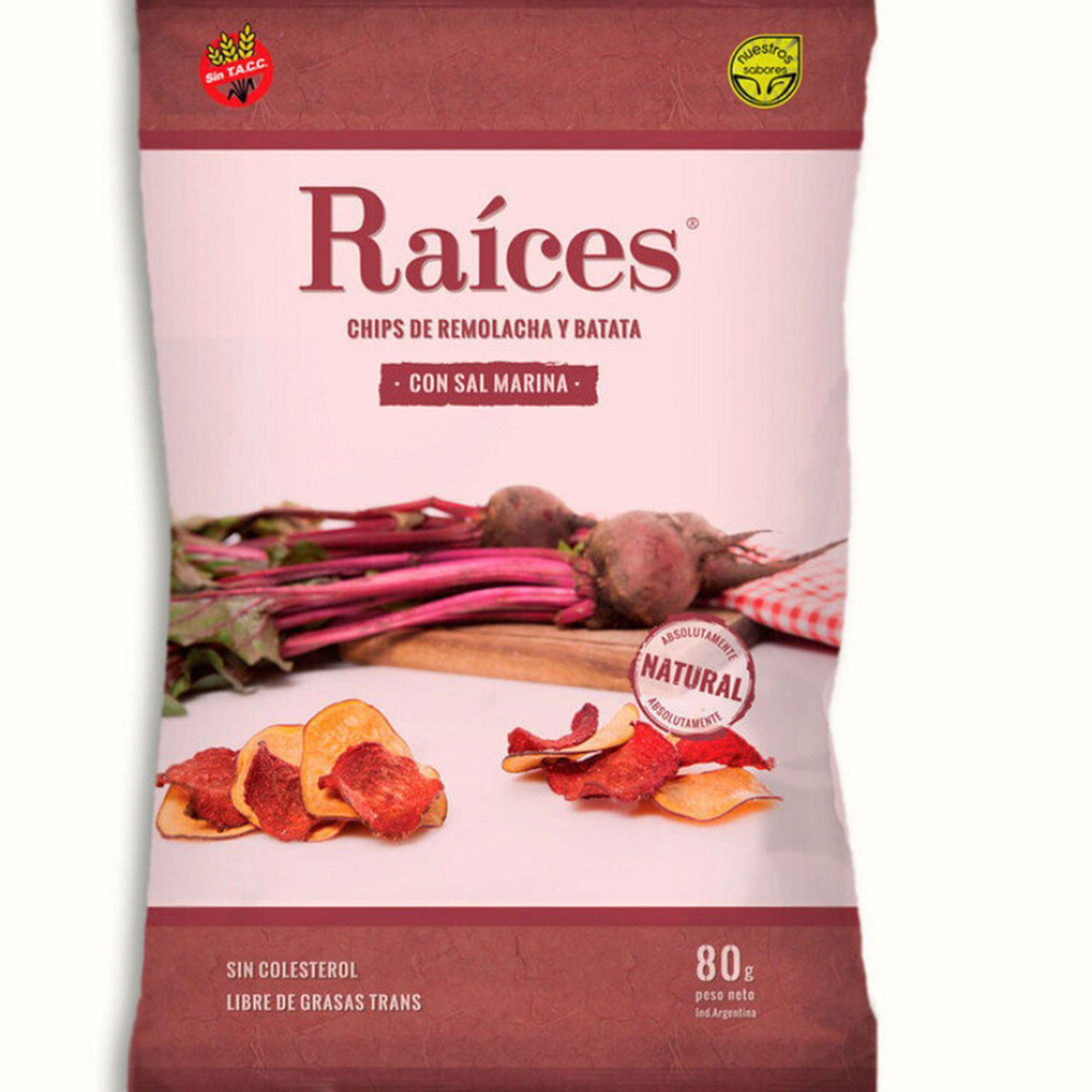 Chips remolacha batatas Nuestros Sabores sin TACC 80 g.