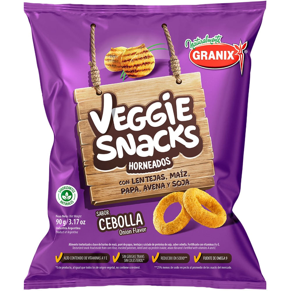 Snacks horneados Granix Veggie snacks cebolla 90 g