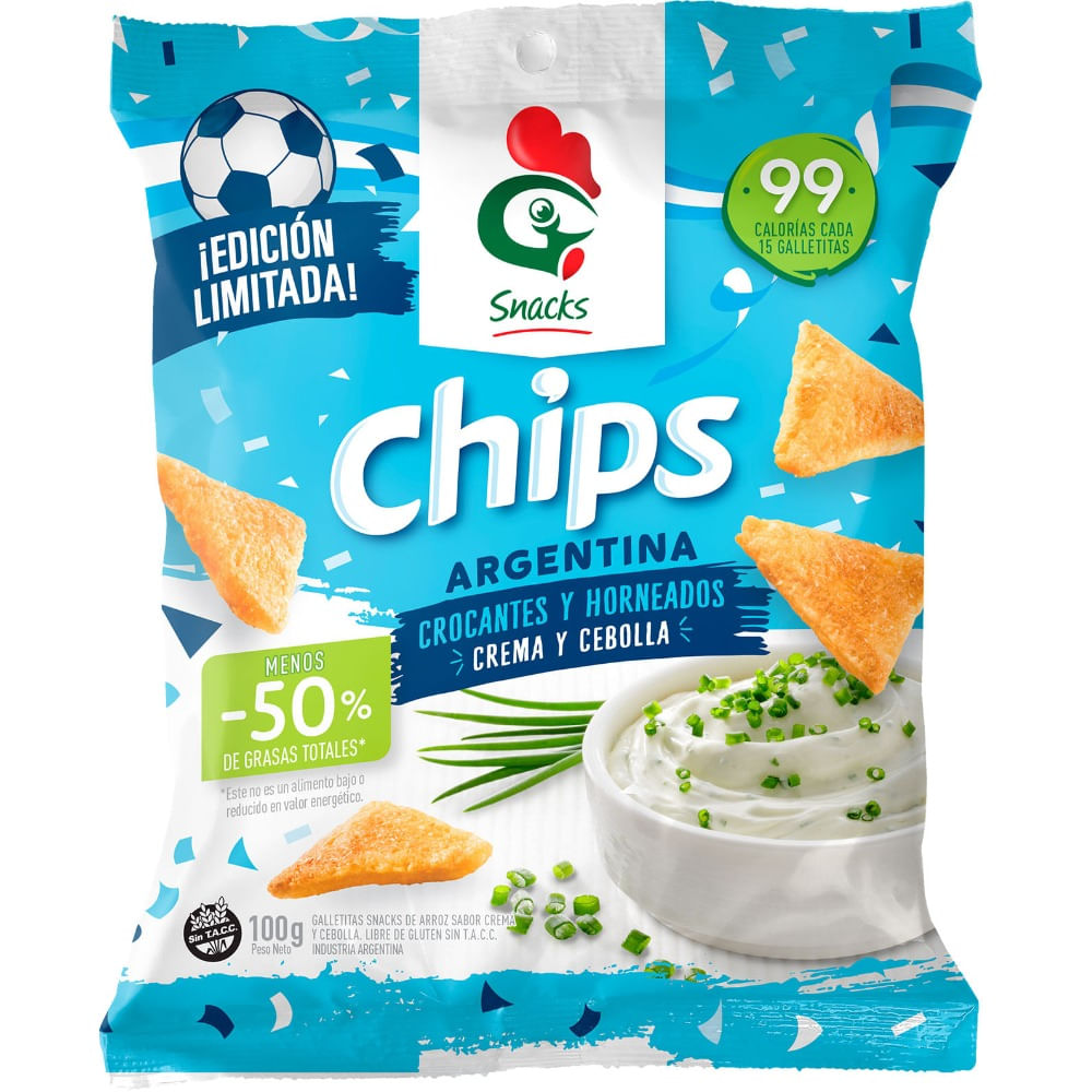 Galletitas de arroz Gallo decrema y cebolla snacks 100 g.