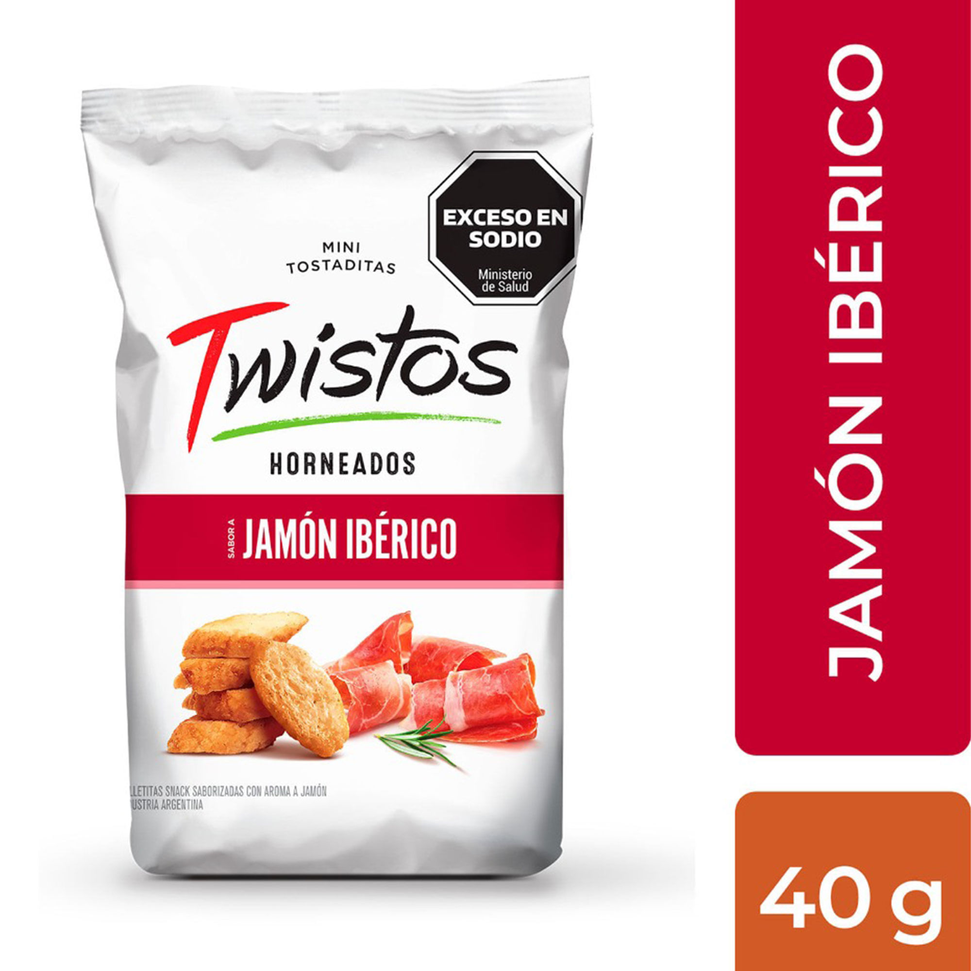 Mini tostaditas Twistos de jamón 40 grs