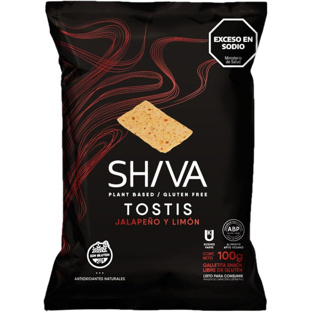 Snack tostis Shiva de jalapeño y limón 100 grs