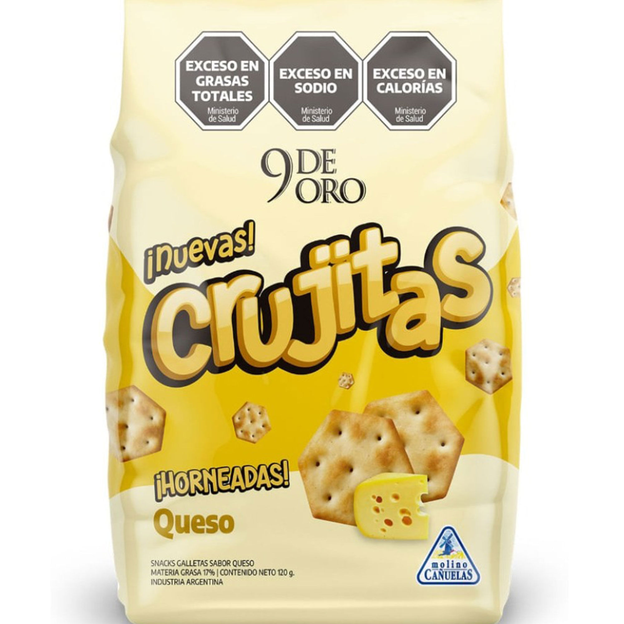 Galletitas Saladas 9 De Oro Crujitas Queso 120 G