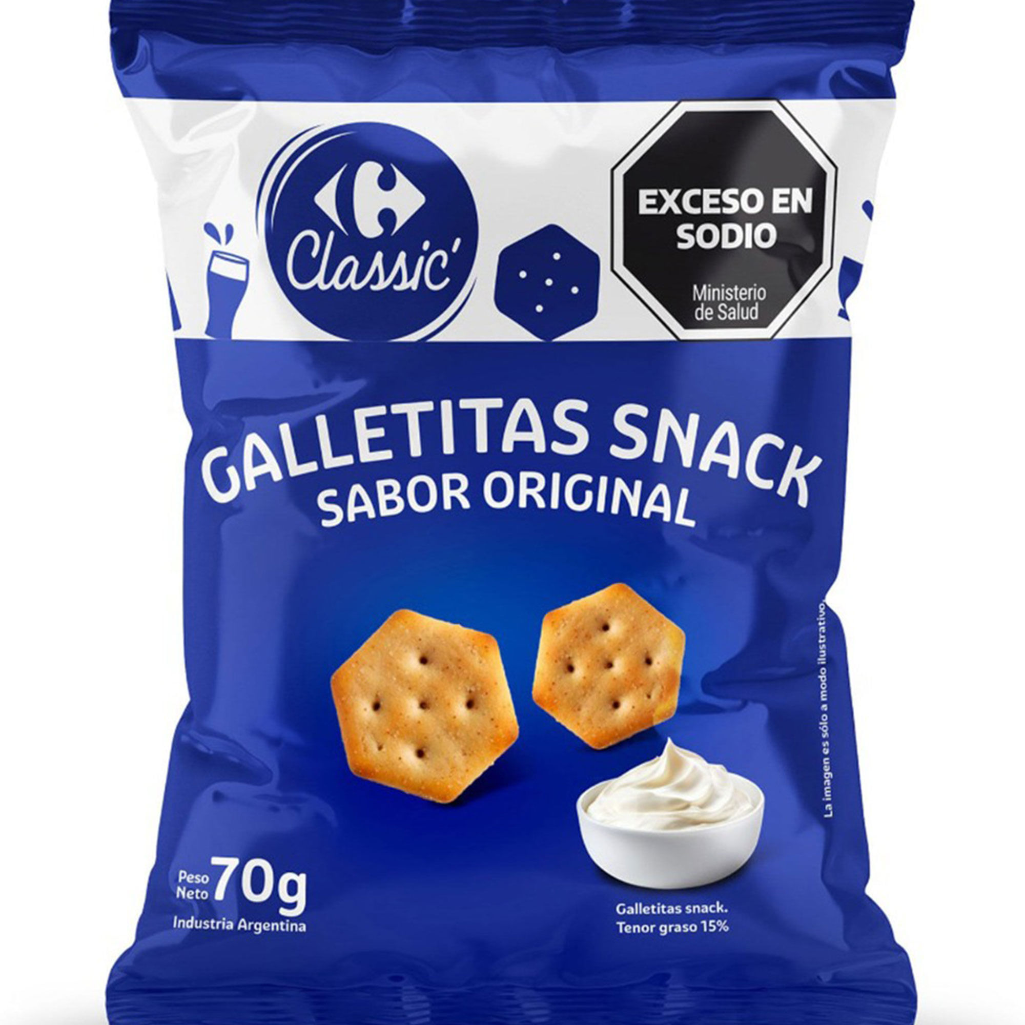 Galletitas Snacks Carrefour Classic sabor original 70 grs