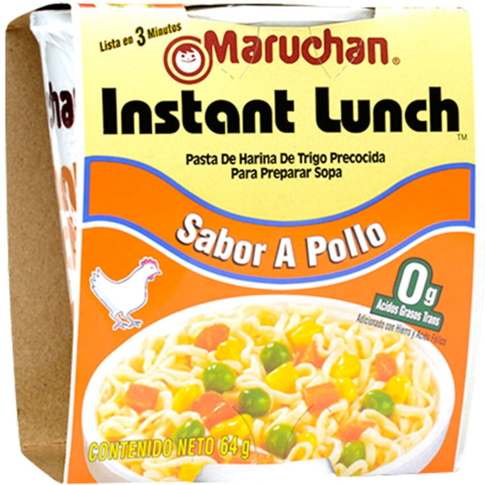 Fideos con pollo Maruchan vaso 64 g.