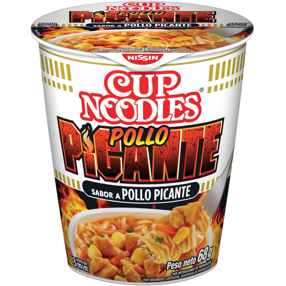 Fideos Nissin pollo picante 68 g.